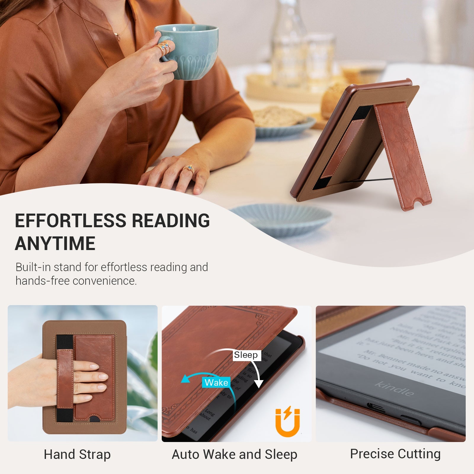 Kindle Paper White 6th-Stand Voltage Case#Color_Cowhide Brown