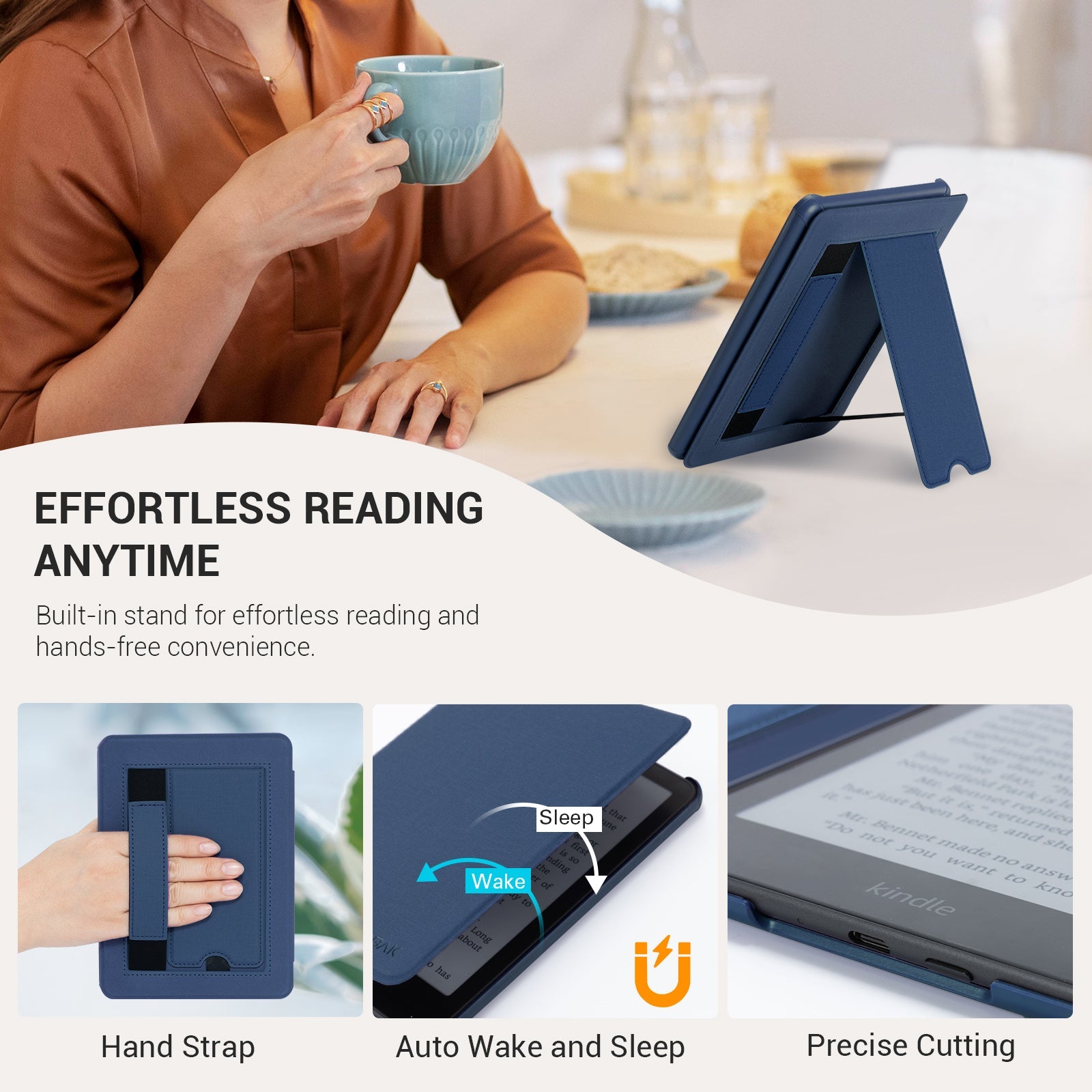 Kindle Paper White 6th-Stand Voltage Case#Color_Dark Blue