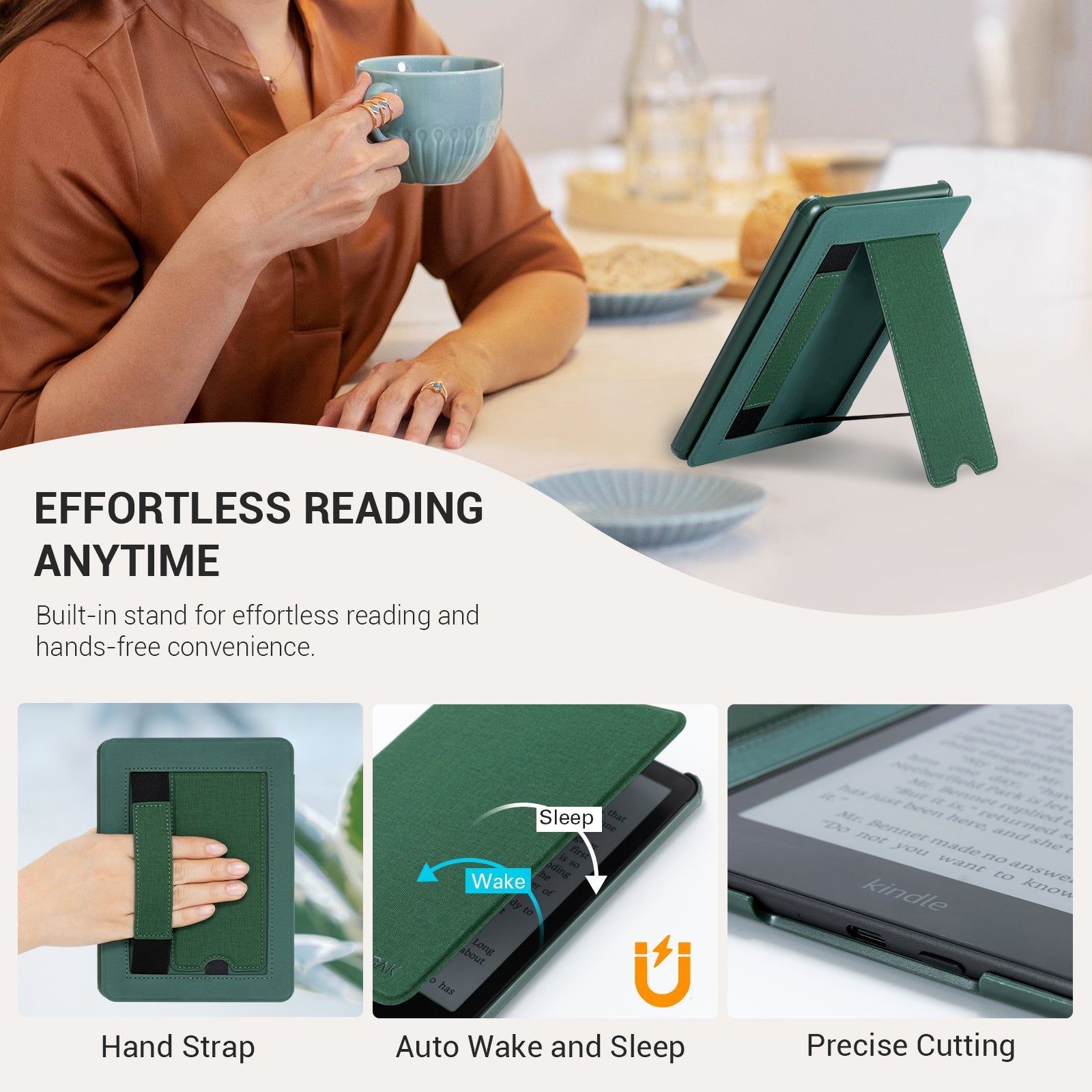 Kindle Paper White 6th-Stand Voltage Case#Color_Emerald Green