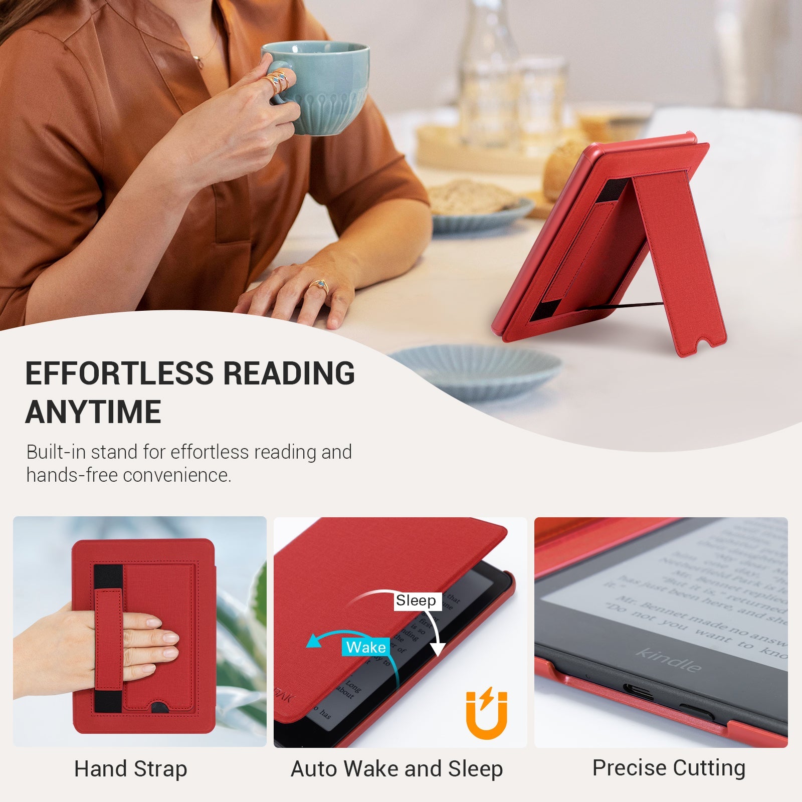 Kindle Paper White 6th-Stand Voltage Case#Color_Red