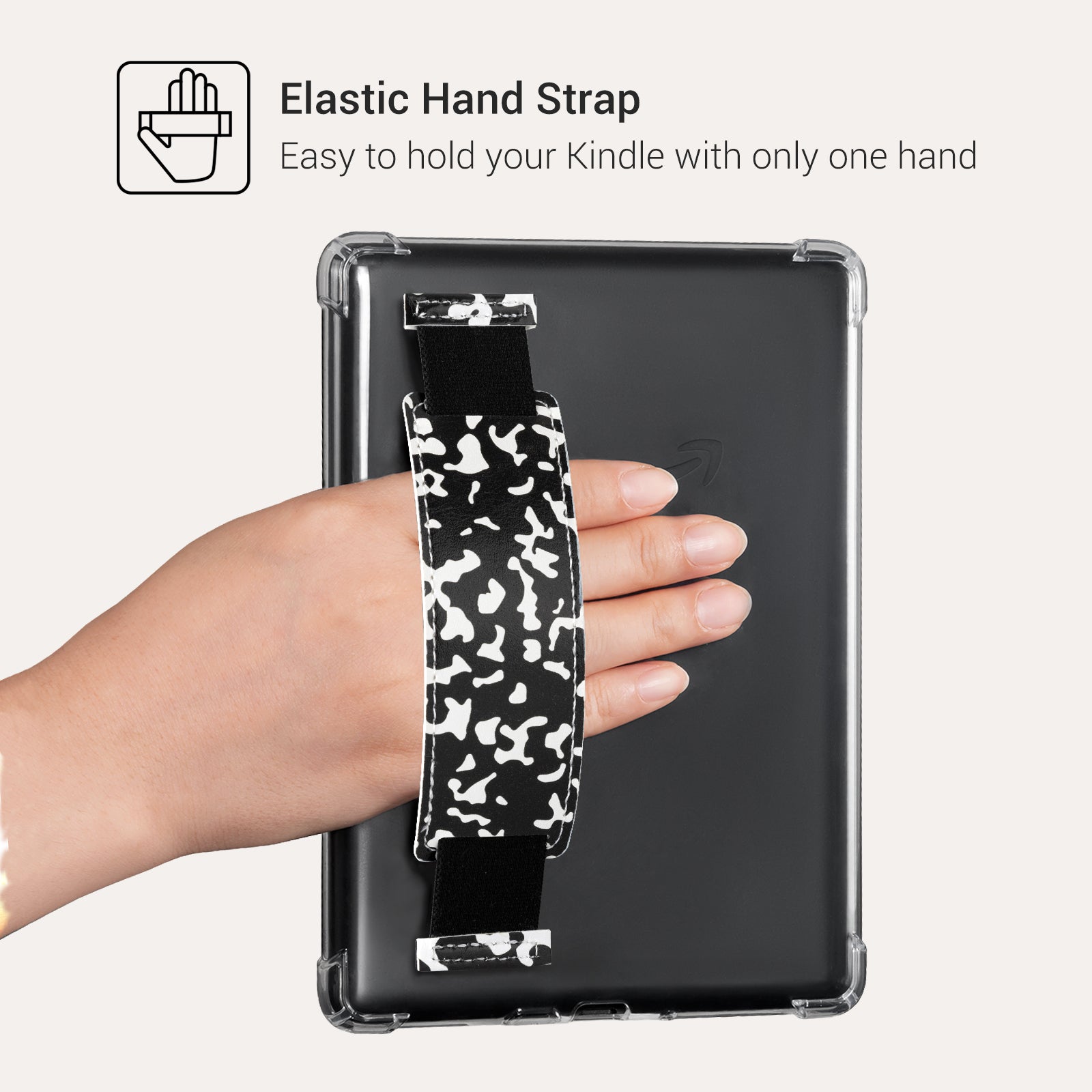 Kindle Paperwhite 12th Gen (2024 7 inch) Clear with Hand Strap Case#Color_Black Notebook