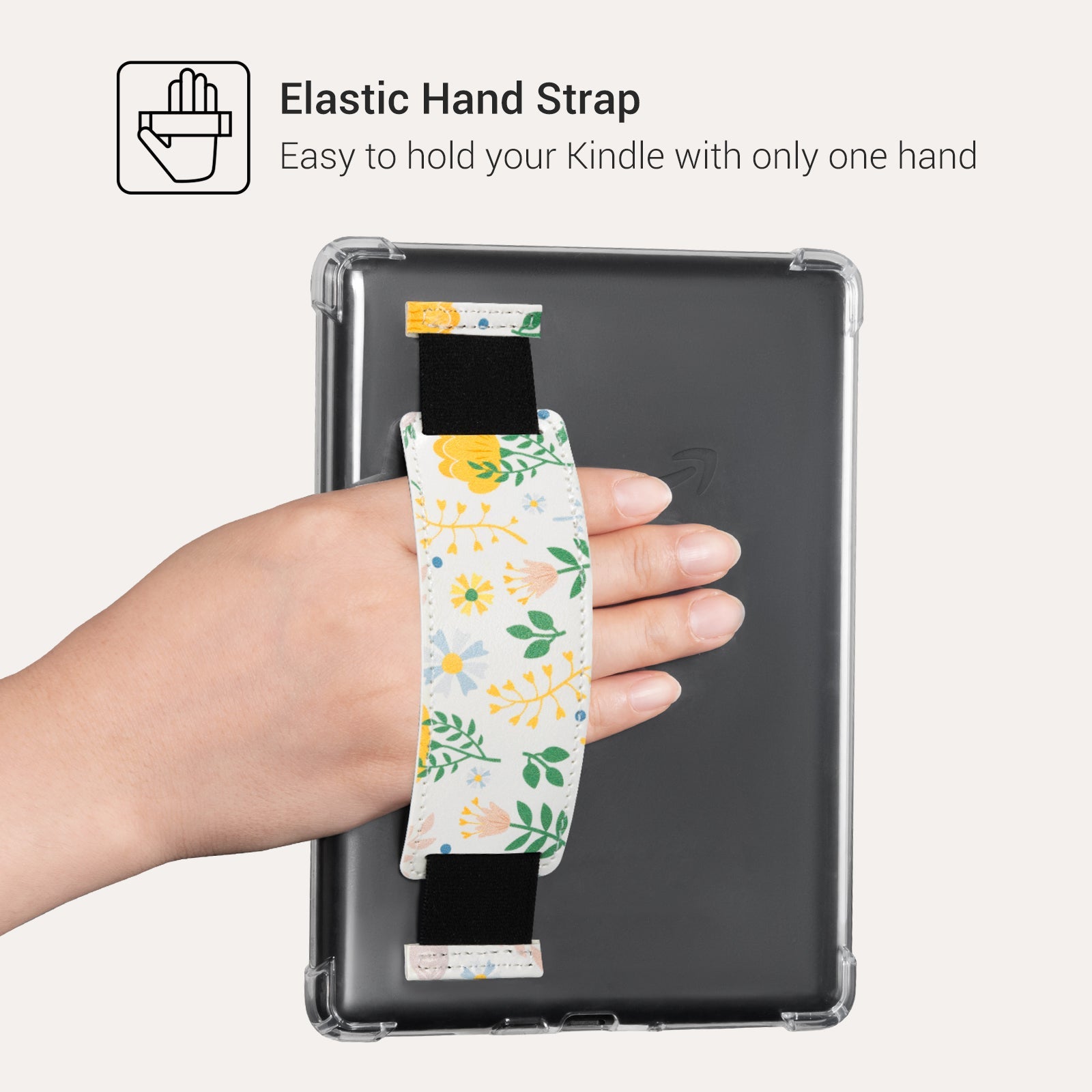 Kindle Paperwhite 12th Gen (2024 7 inch) Clear with Hand Strap Case#Color_Butterfly Flower