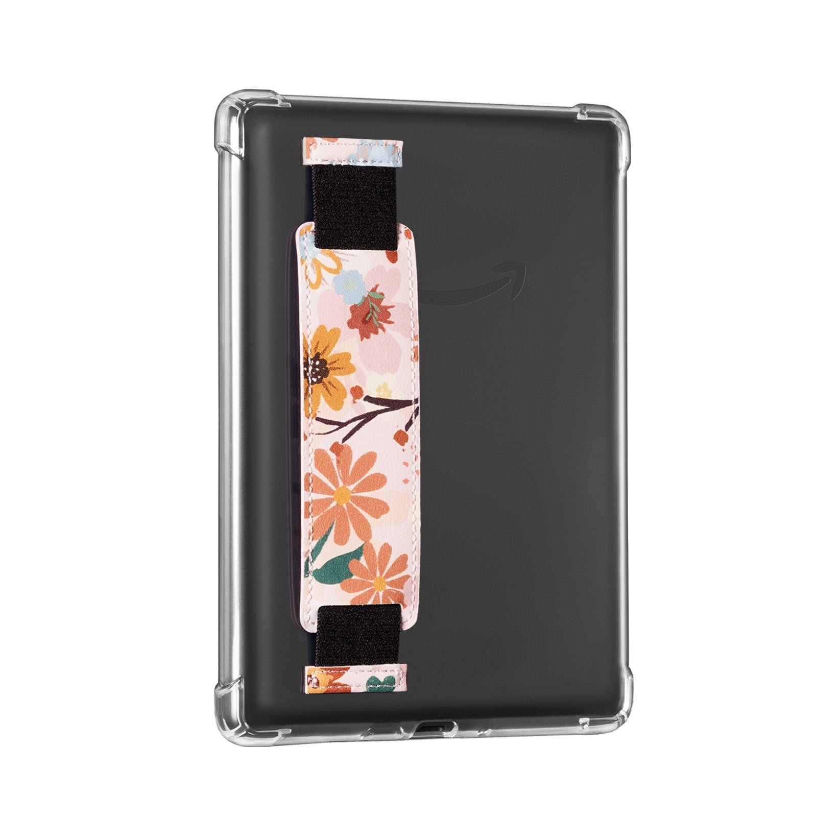 Kindle Paperwhite 12th Gen (2024 7 inch) Clear with Hand Strap Case#Color_Orange Jasmine