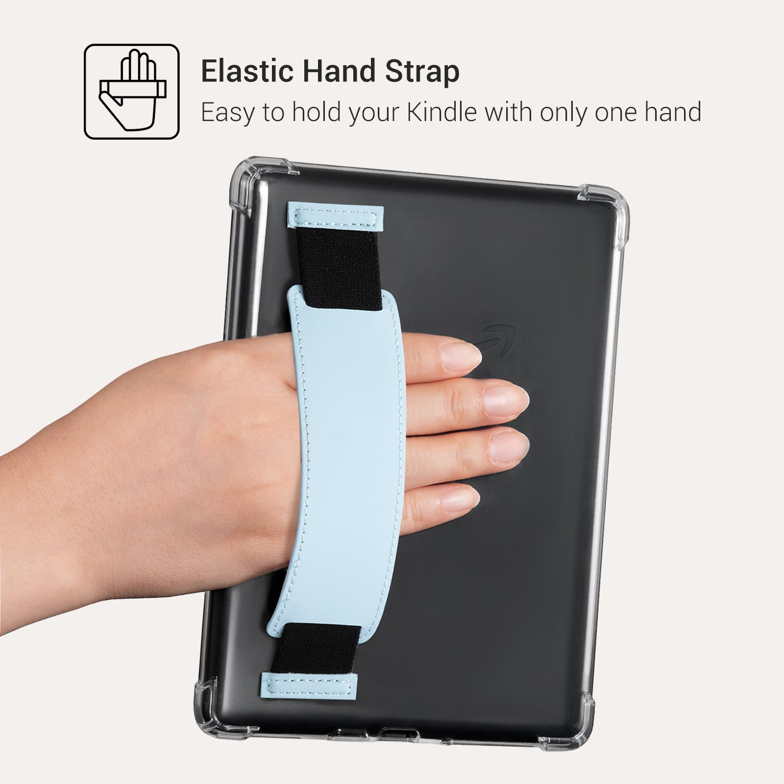 Kindle Paperwhite 12th Gen (2024 7 inch) Clear with Hand Strap Case#Color_Sky Blue