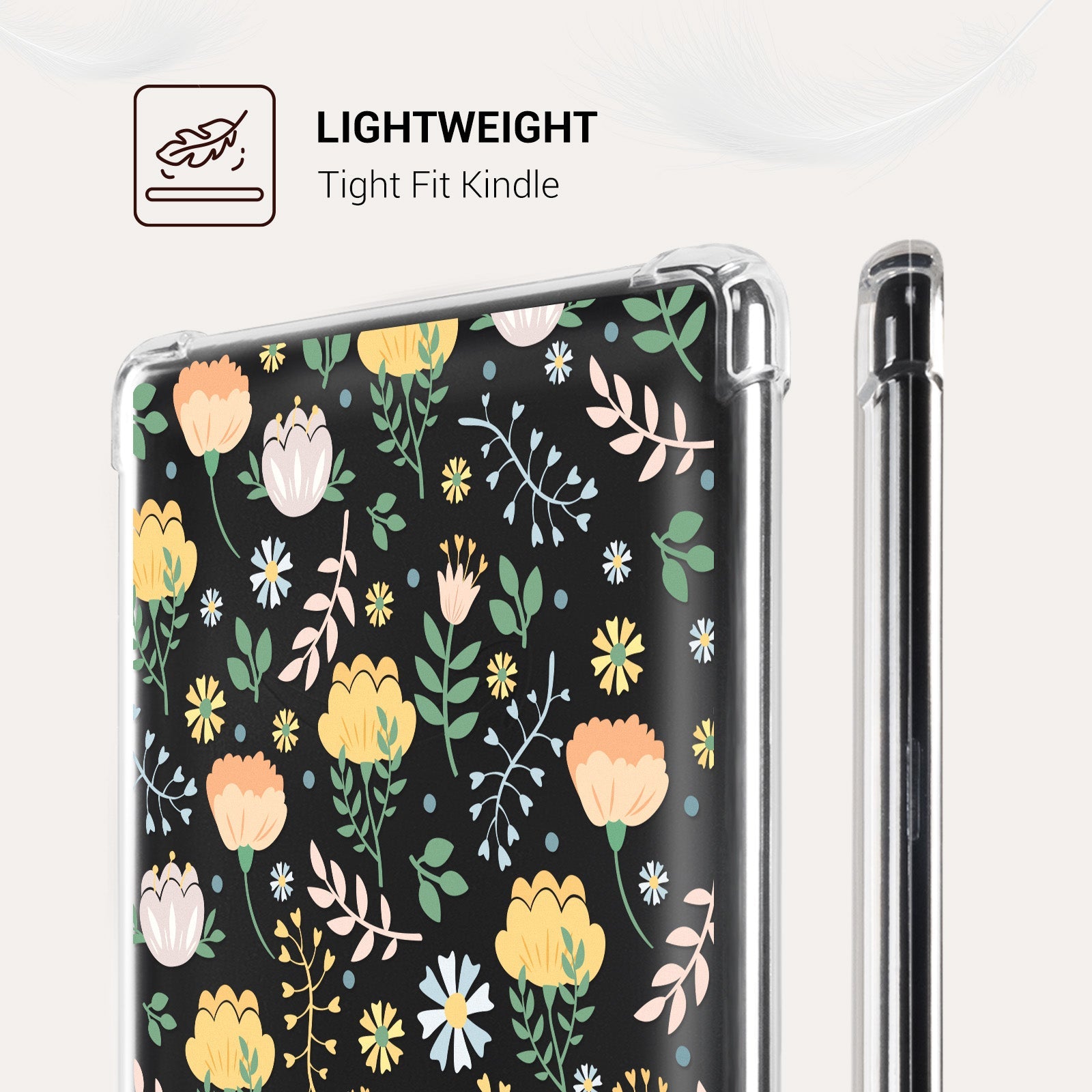 Kindle Paperwhite 12th Gen (2024 7 inch) clear-prints Case#Color_Butterfly Flower