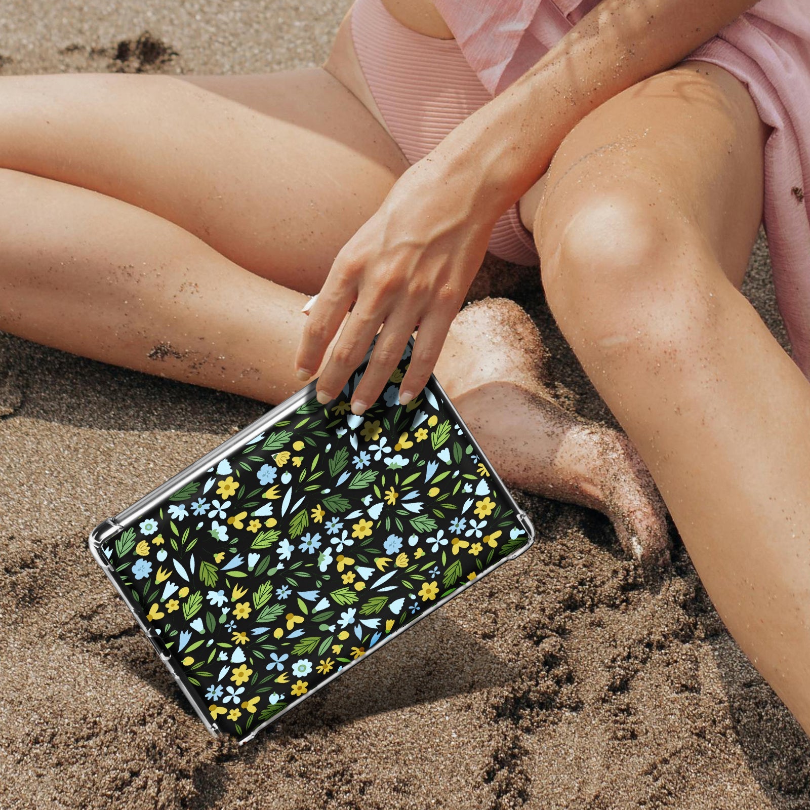 Kindle Paperwhite 12th Gen (2024 7 inch) clear-prints Case#Color_Green Leaves with Yellow Blossoms