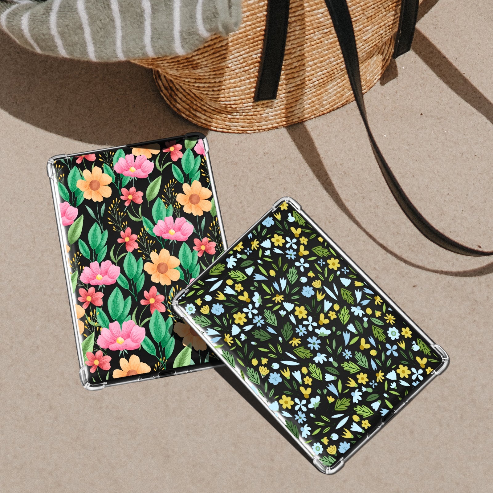 Kindle Paperwhite 12th Gen (2024 7 inch) clear-prints Case#Color_Green Leaves with Yellow Blossoms