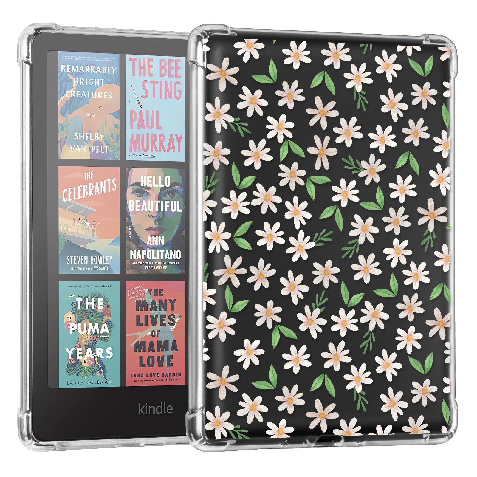 Kindle Paperwhite 12th Gen (2024 7 inch) clear-prints Case#Color_Pink Flower