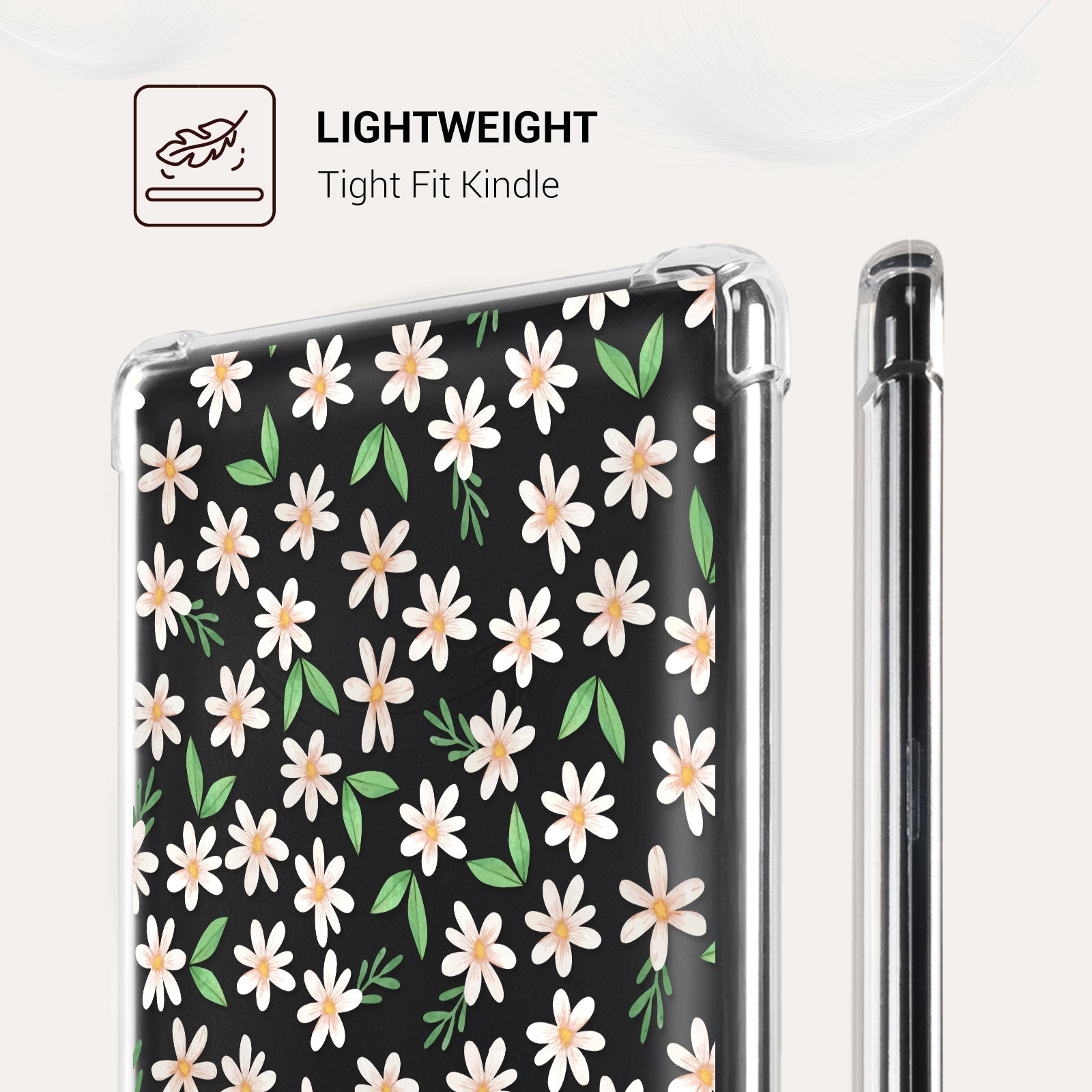 Kindle Paperwhite 12th Gen (2024 7 inch) clear-prints Case#Color_Pink Flower