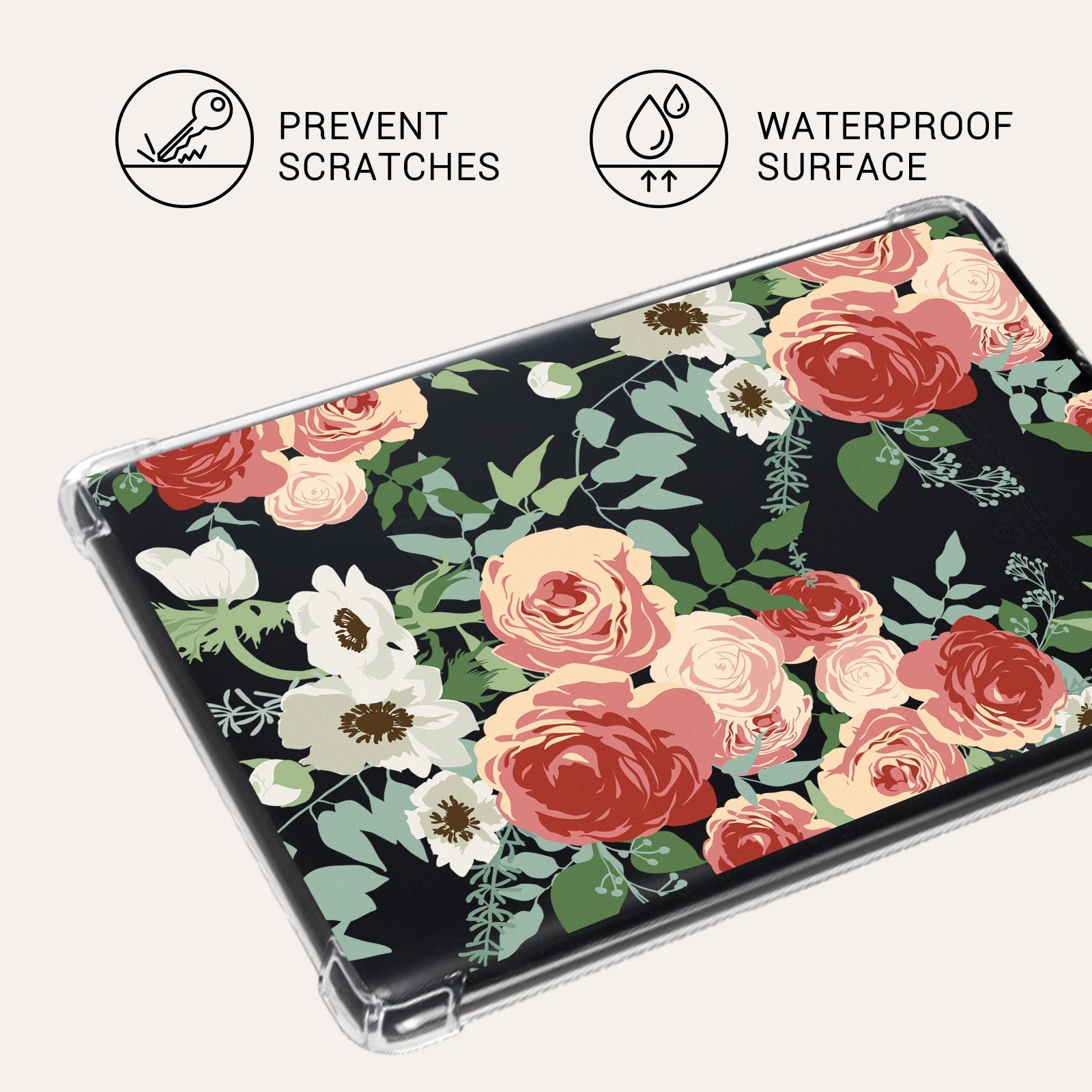 Kindle Paperwhite 12th Gen (2024 7 inch) clear-prints Case#Color_Red Rose