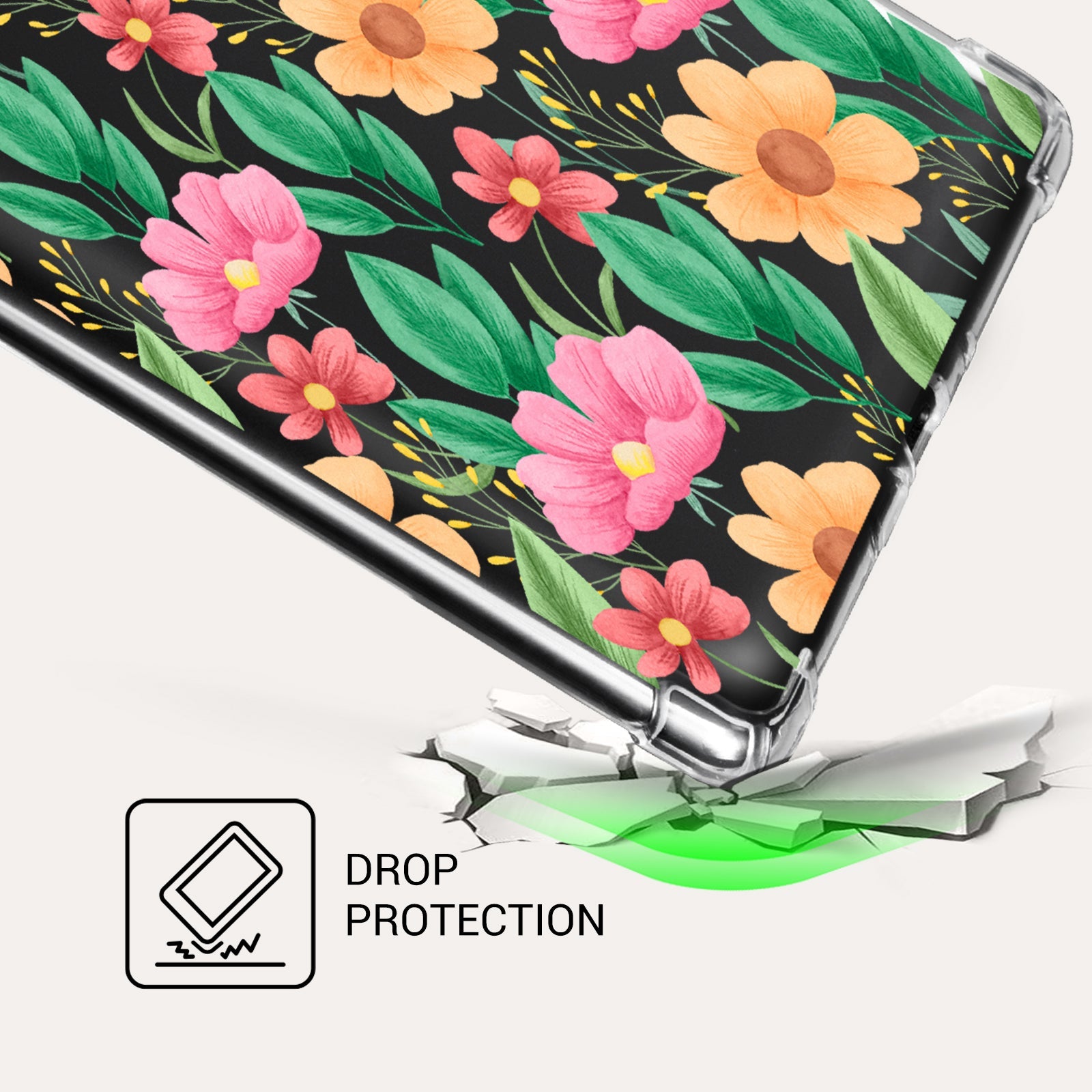 Kindle Paperwhite 12th Gen (2024 7 inch) clear-prints Case#Color_Red Yellow Flower with Green Leaves