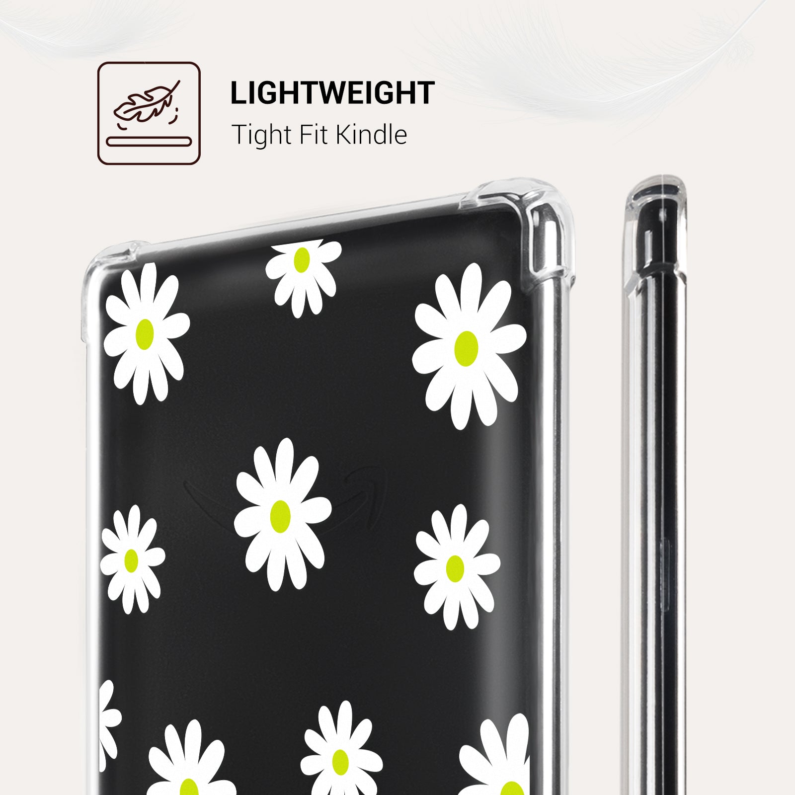 Kindle Paperwhite 12th Gen (2024 7 inch) clear-prints Case#Color_White Chrysanthemum