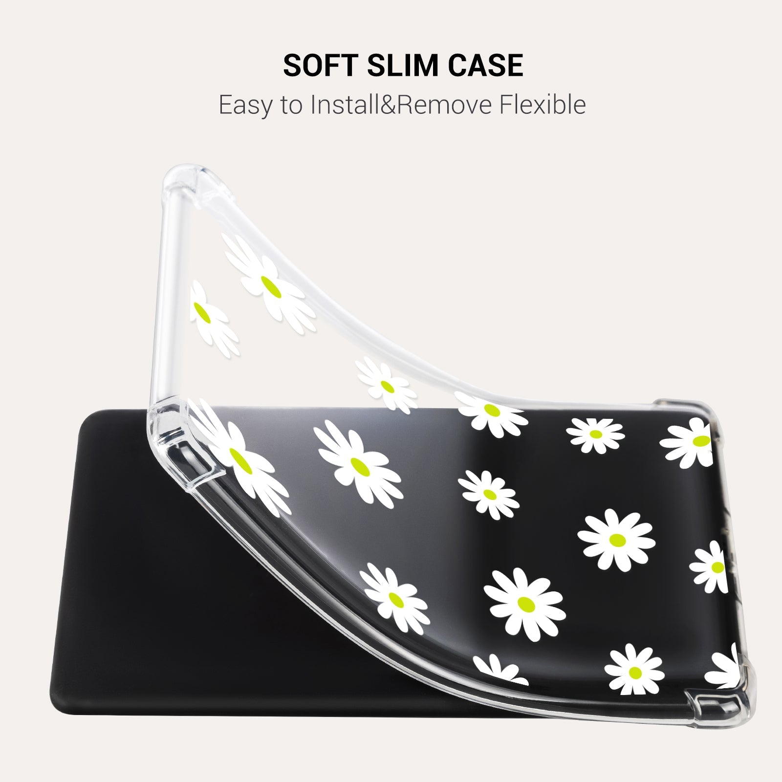 Kindle Paperwhite 12th Gen (2024 7 inch) clear-prints Case#Color_White Chrysanthemum