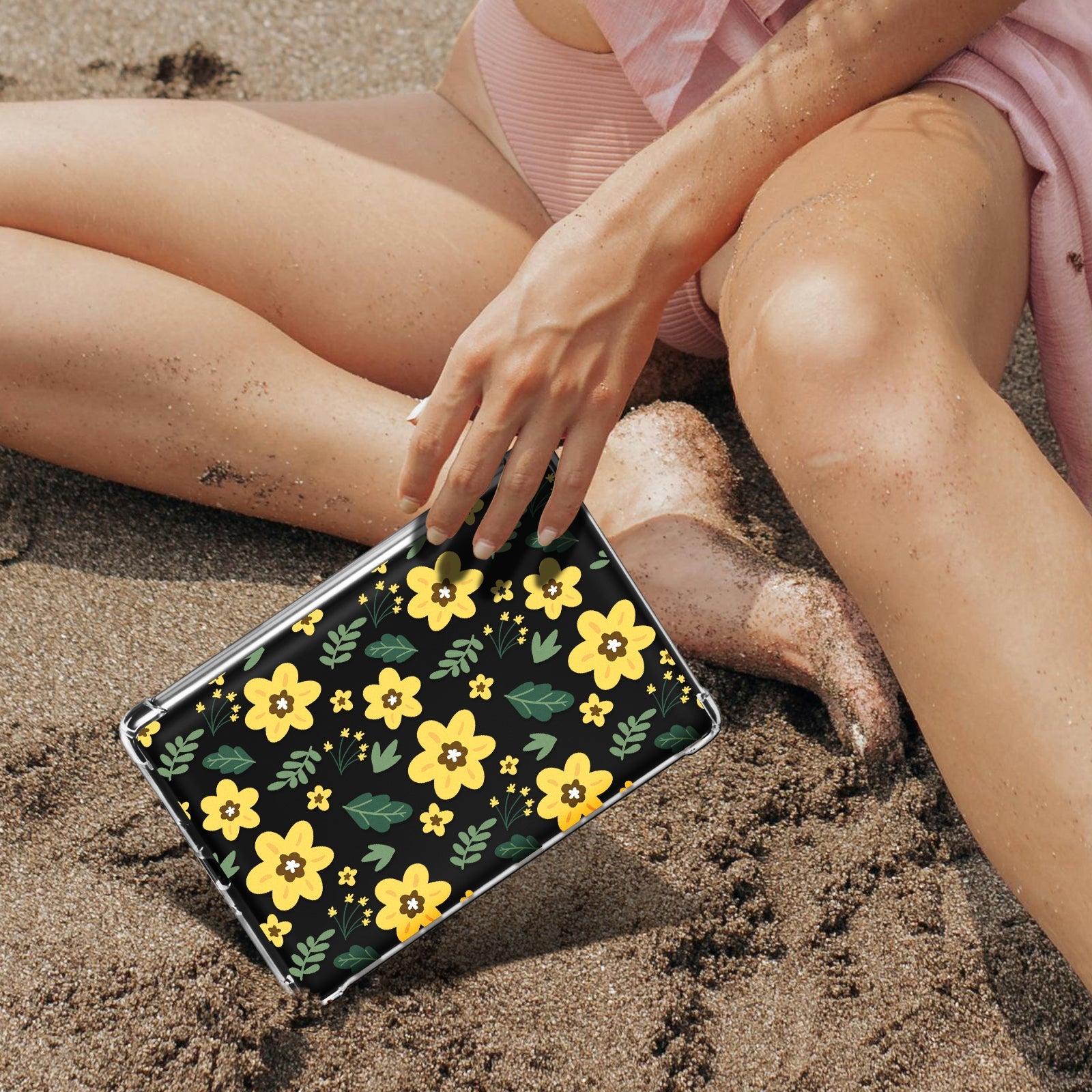 Kindle Paperwhite 12th Gen (2024 7 inch) clear-prints Case#Color_Yellow Bloom with Green Leaves