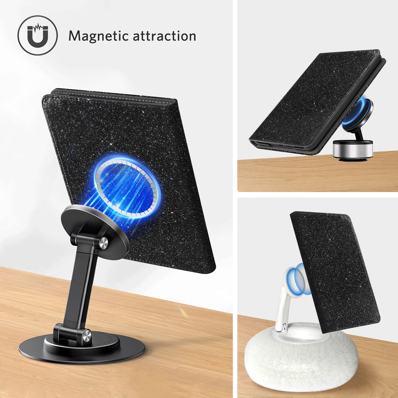 Kindle Paperwhite 12th Gen (2024 7 inch) stand-Prints Case#Color_Black Glitter