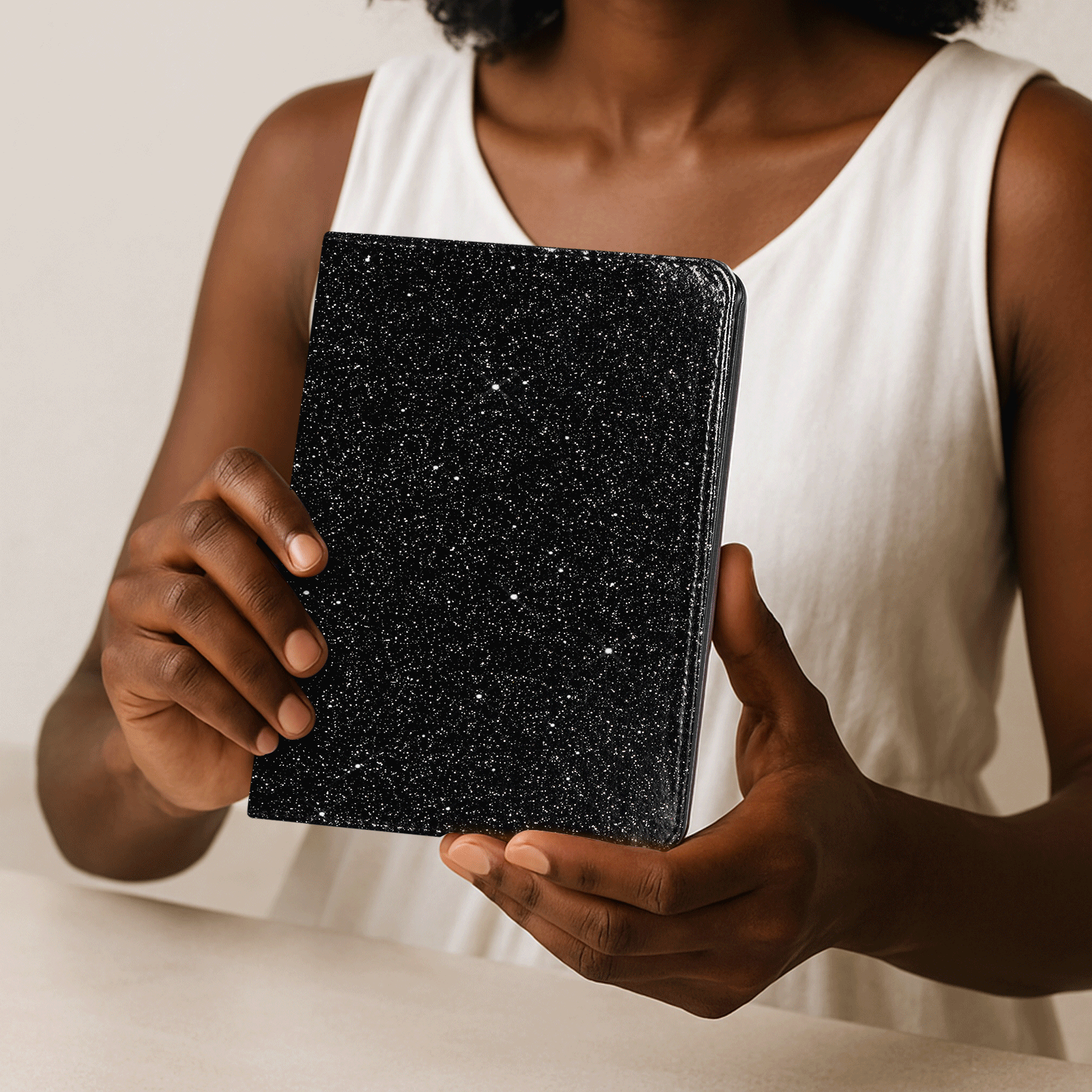 Kindle Paperwhite 12th Gen (2024 7 inch) stand-Prints Case#Color_Black Glitter
