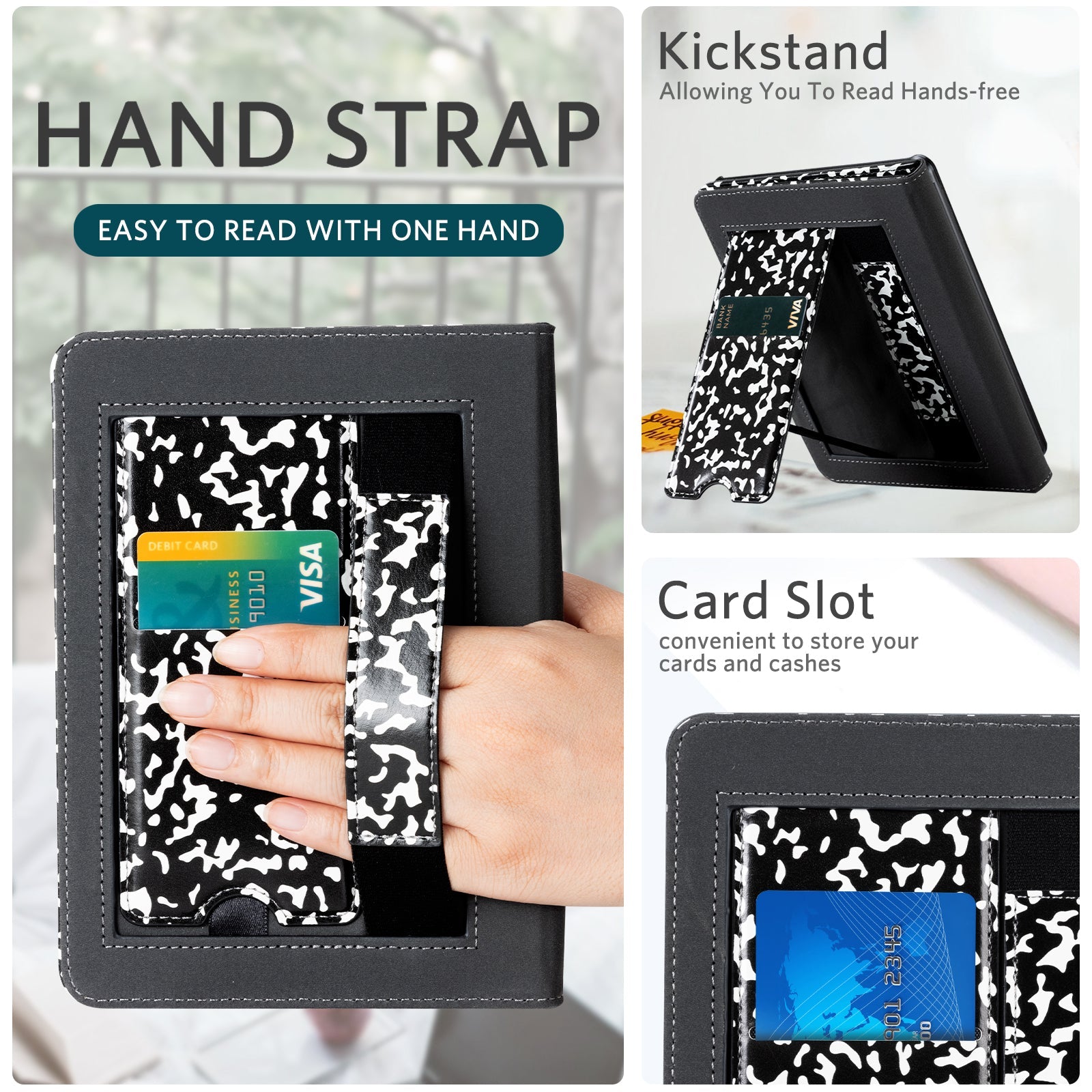 Kindle Paperwhite 12th Gen (2024 7 inch) stand-Prints Case#Color_Black Notes