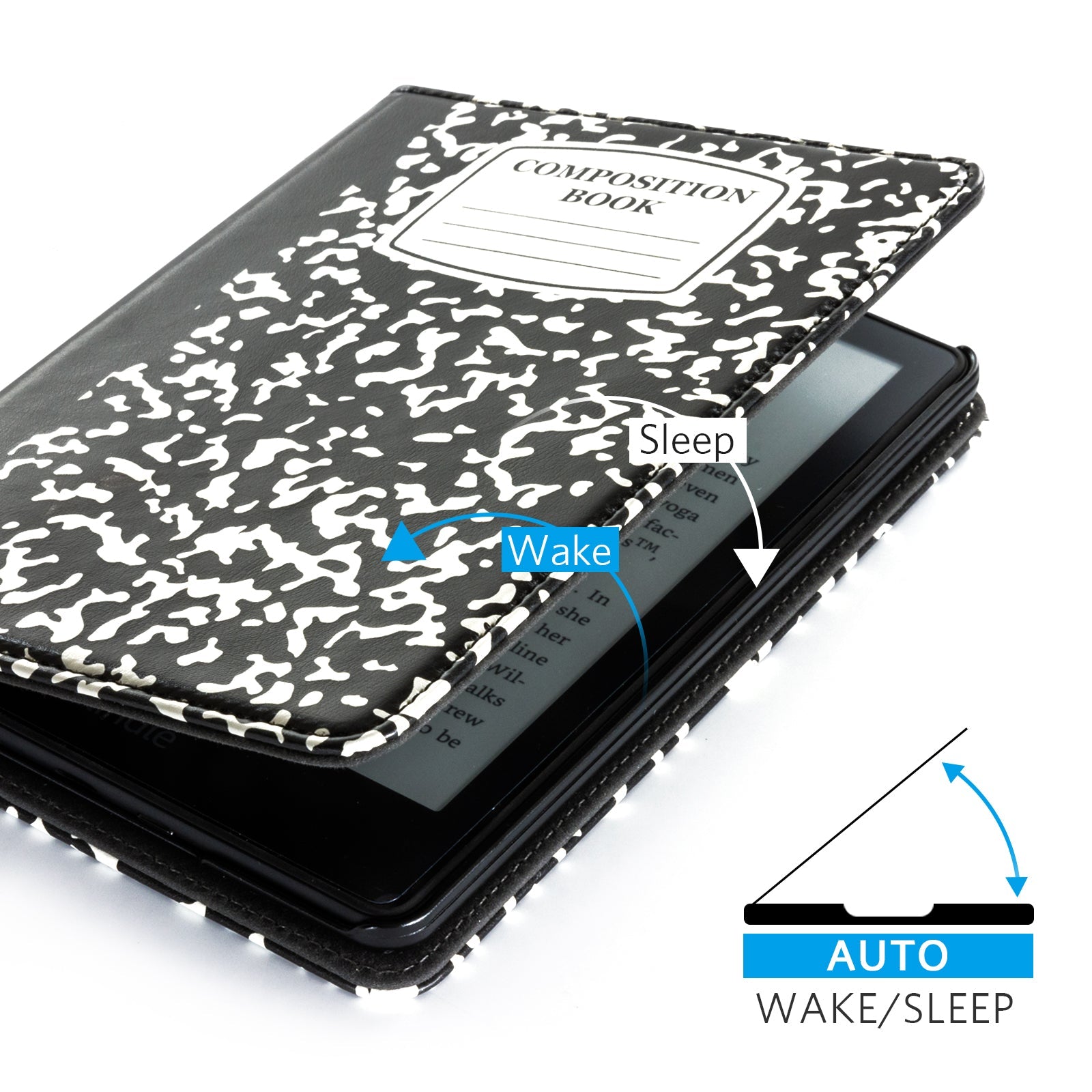 Kindle Paperwhite 12th Gen (2024 7 inch) stand-Prints Case#Color_Black Notes