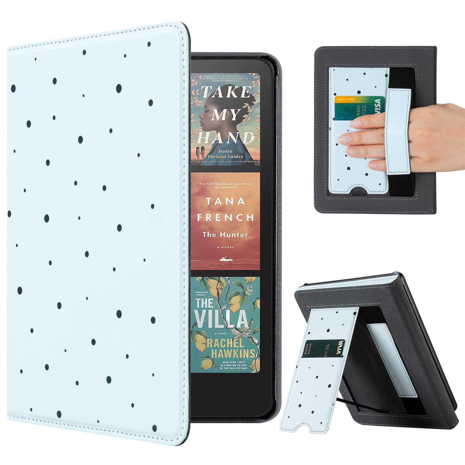 Kindle Paperwhite 12th Gen (2024 7 inch) stand-Prints Case#Color_Blue Points