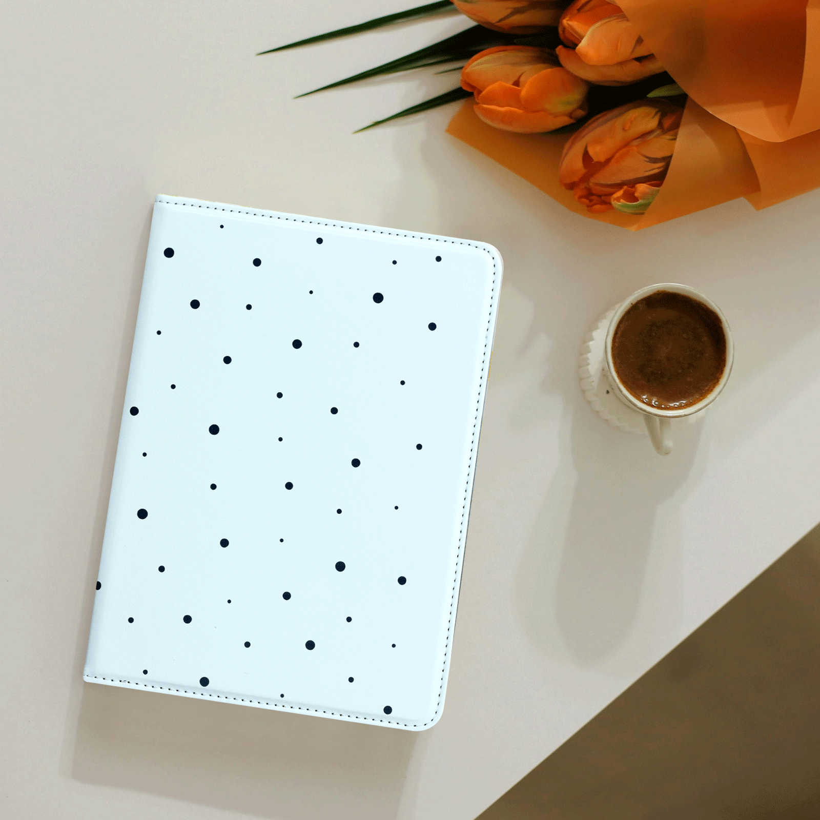 Kindle Paperwhite 12th Gen (2024 7 inch) stand-Prints Case#Color_Blue Points