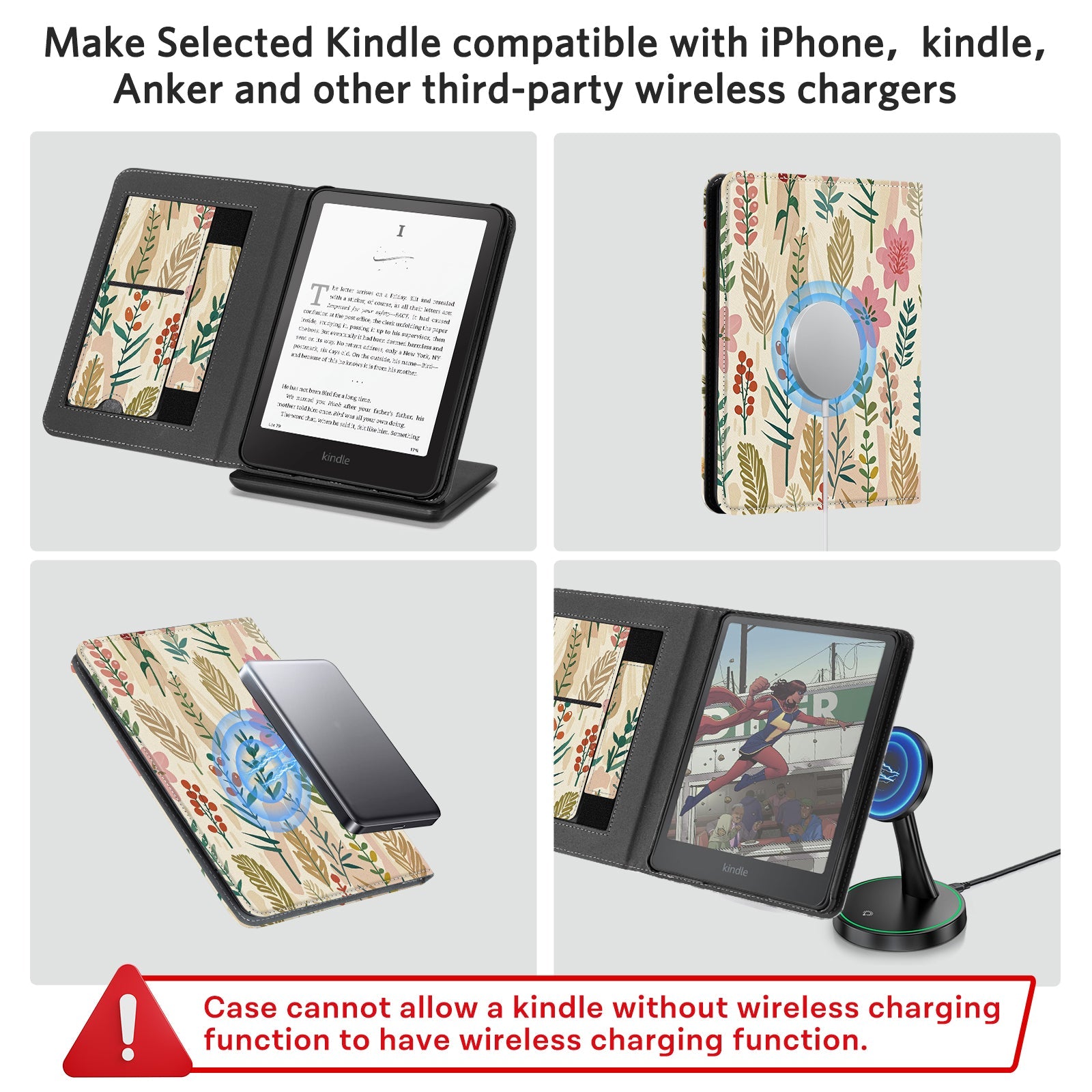 Eden Botanical Print Kindle Paperwhite 7 inch Case With Stand