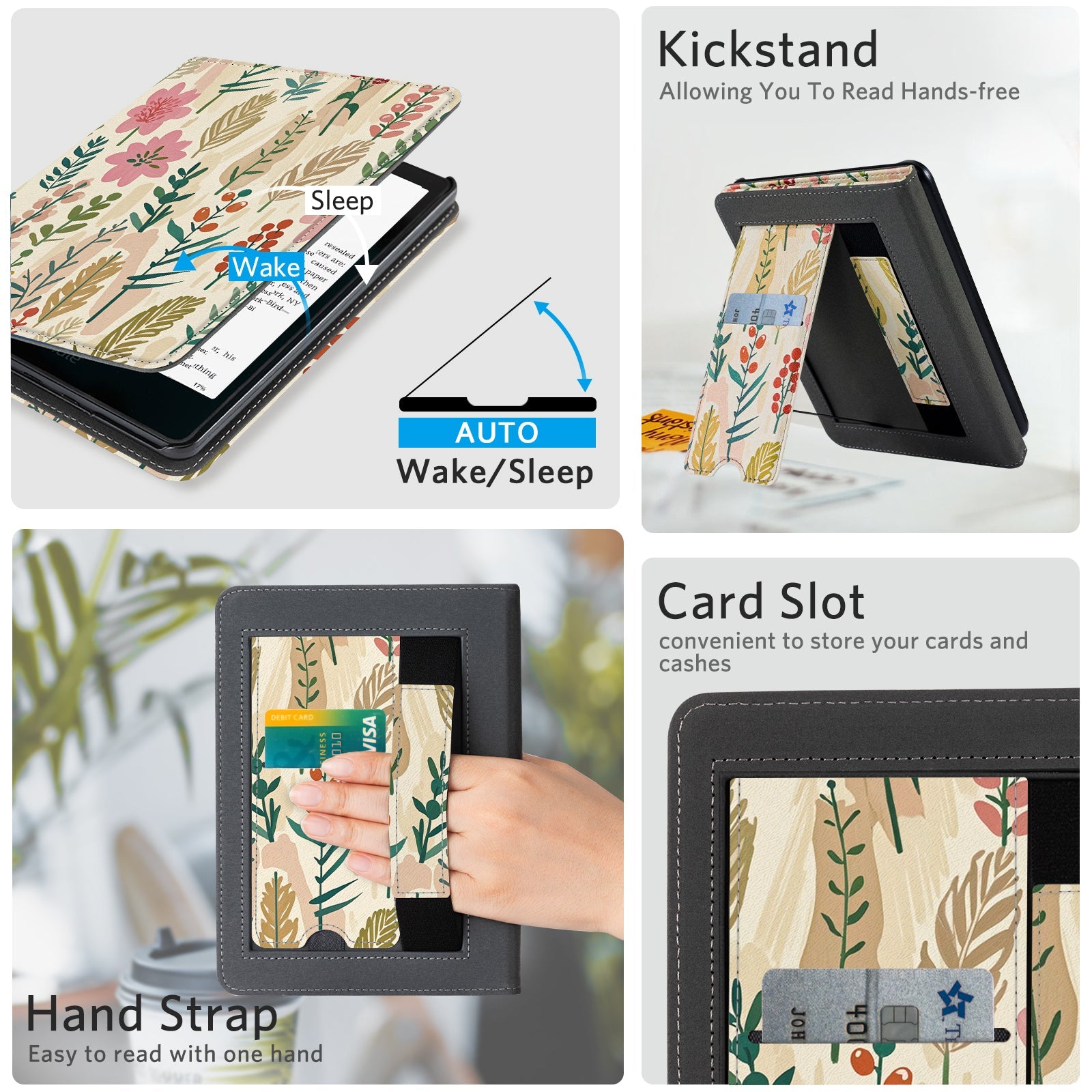 Kindle Paperwhite 12th Gen (2024 7 inch) stand-Prints Case#Color_Botanical Print