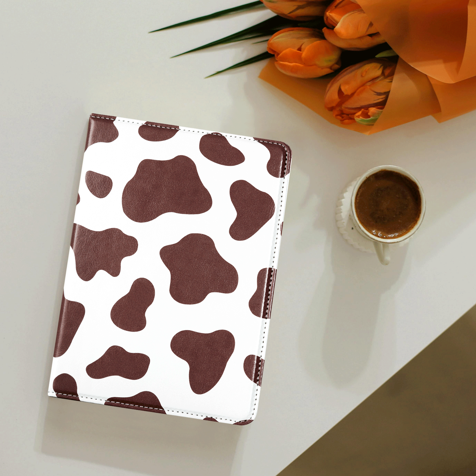 Kindle Paperwhite 12th Gen (2024 7 inch) stand-Prints Case#Color_Brown Cow