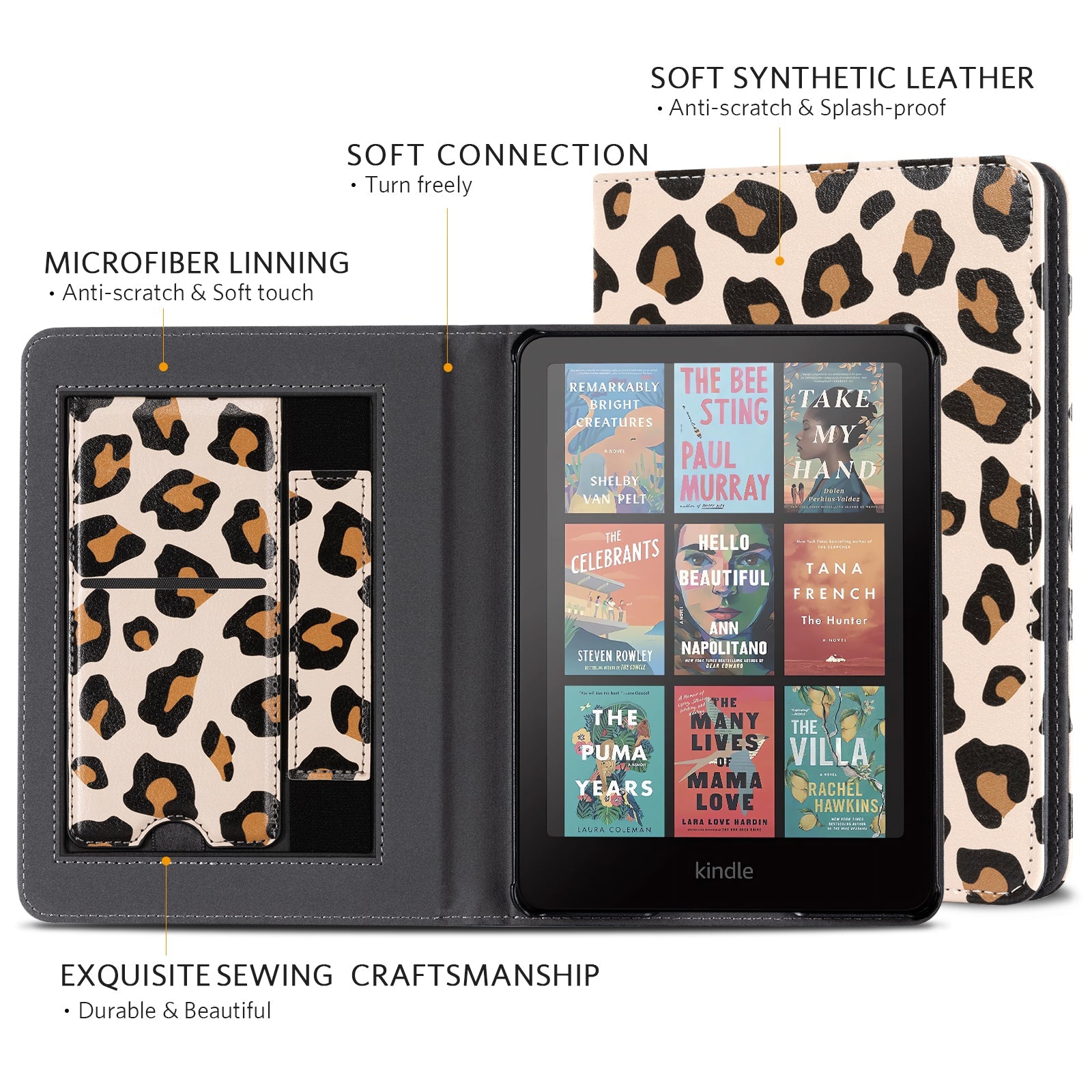Kindle Paperwhite 12th Gen (2024 7 inch) stand-Prints Case#Color_Brown Leopard
