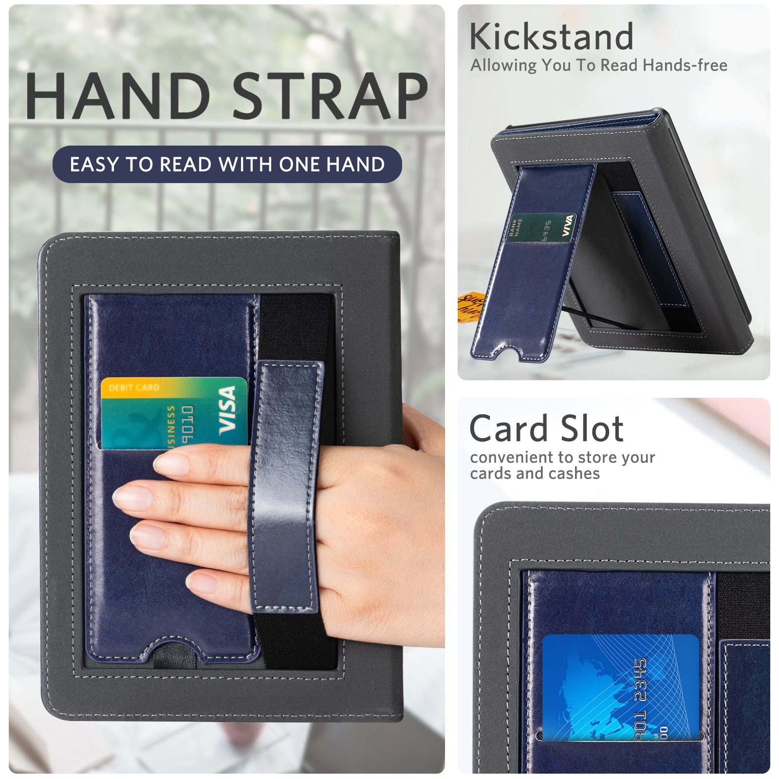 Kindle Paperwhite 12th Gen (2024 7 inch) stand-Prints Case#Color_Dark Blue Notes