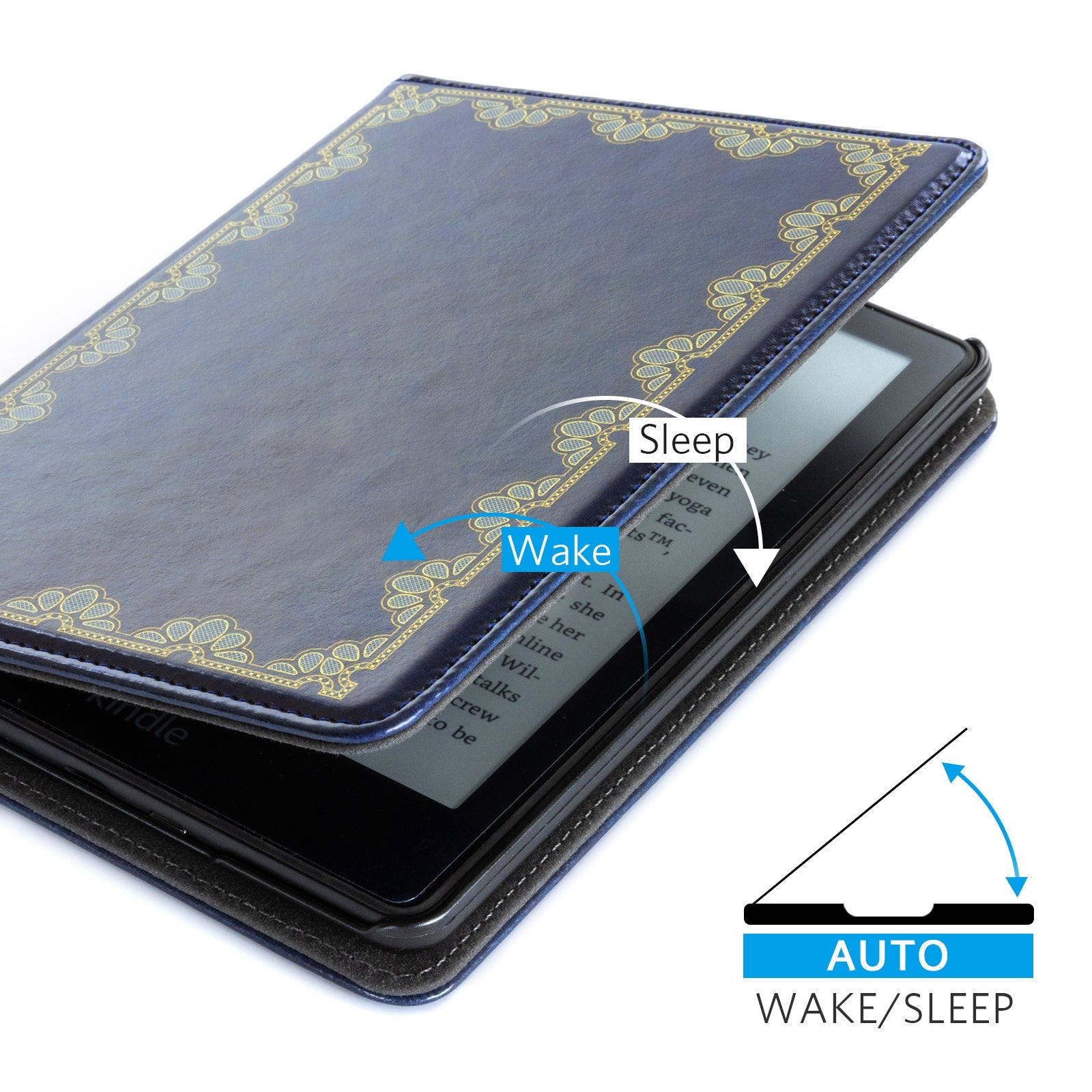 Kindle Paperwhite 12th Gen (2024 7 inch) stand-Prints Case#Color_Dark Blue Notes