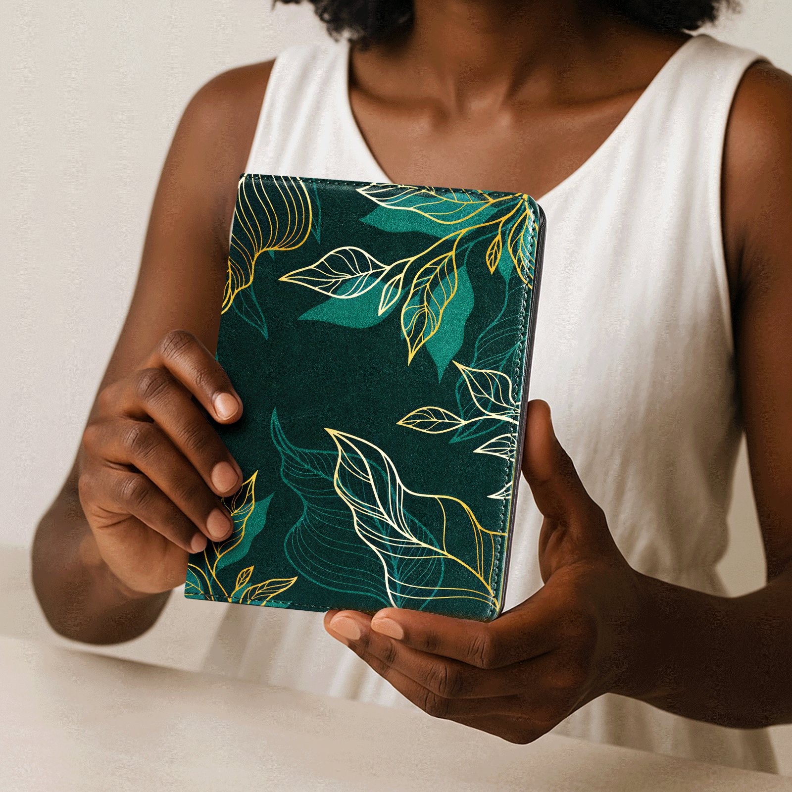 Eden Dark Green Floral Kindle Paperwhite 7 inch Case With Stand