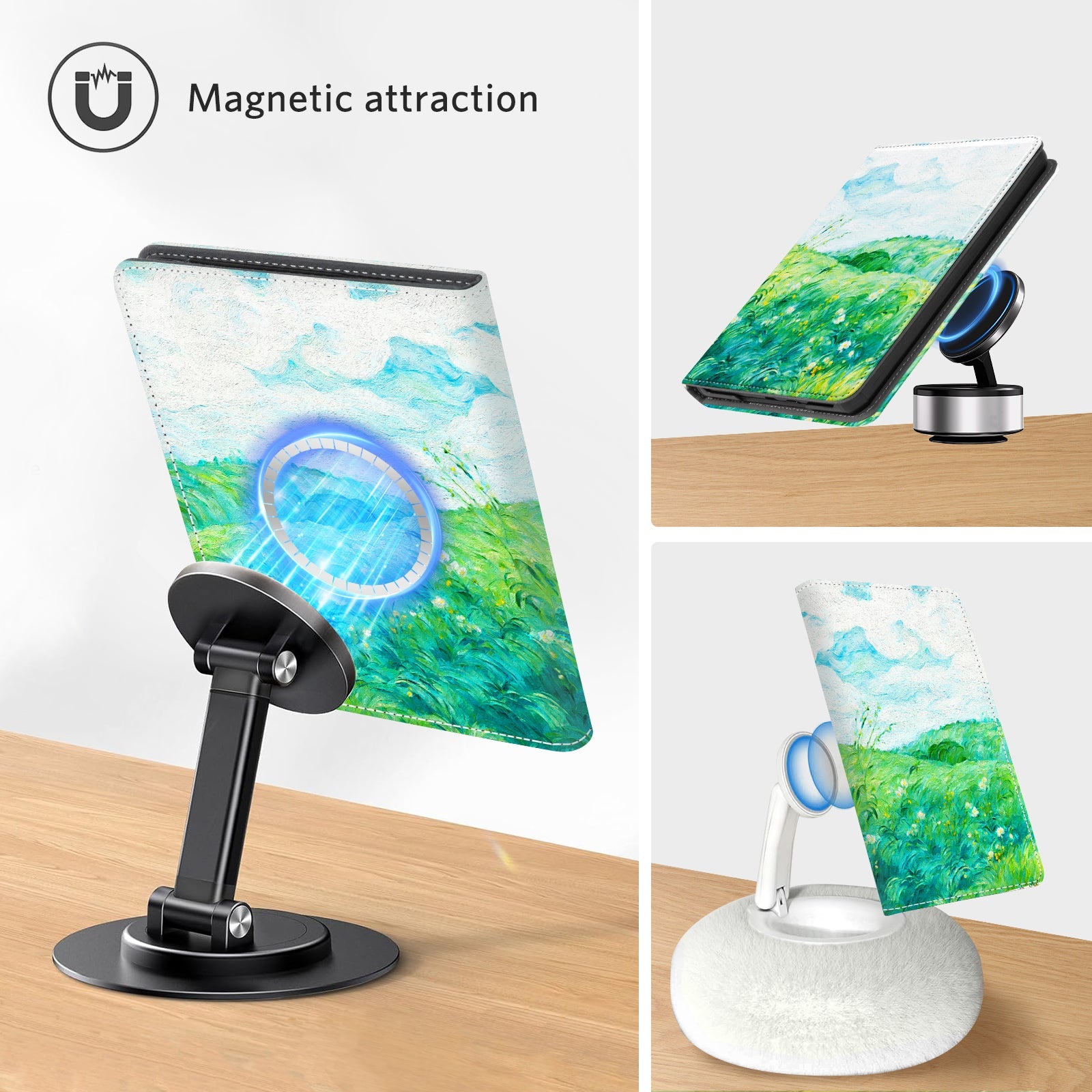 Kindle Paperwhite 12th Gen (2024 7 inch) stand-Prints Case#Color_Green Field