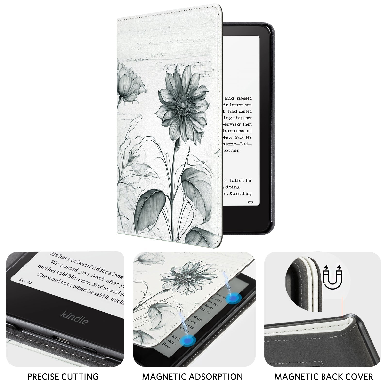 Kindle Paperwhite 12th Gen (2024 7 inch) stand-Prints Case#Color_Ink