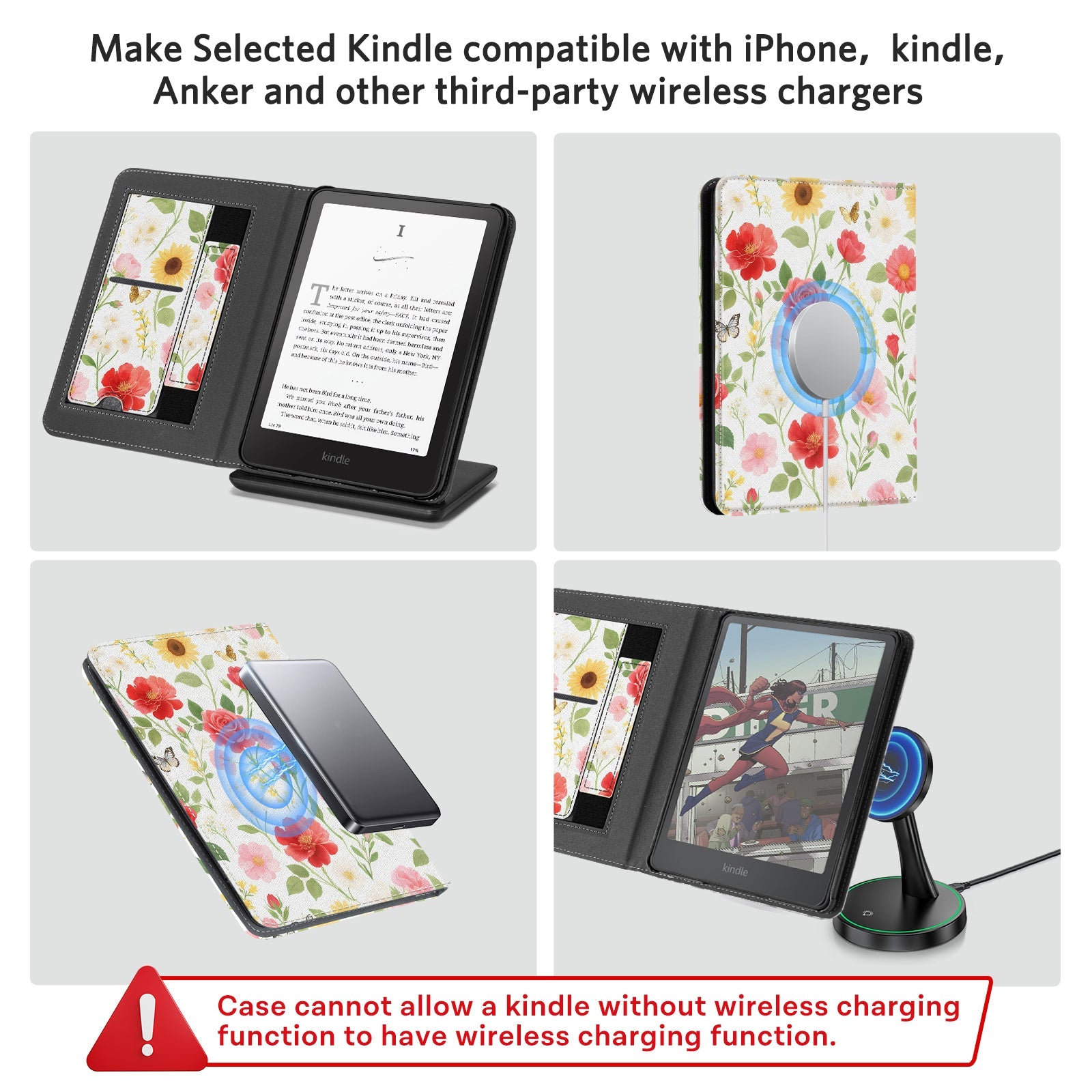 Kindle Paperwhite 12th Gen (2024 7 inch) stand-Prints Case#Color_Joyful Garden