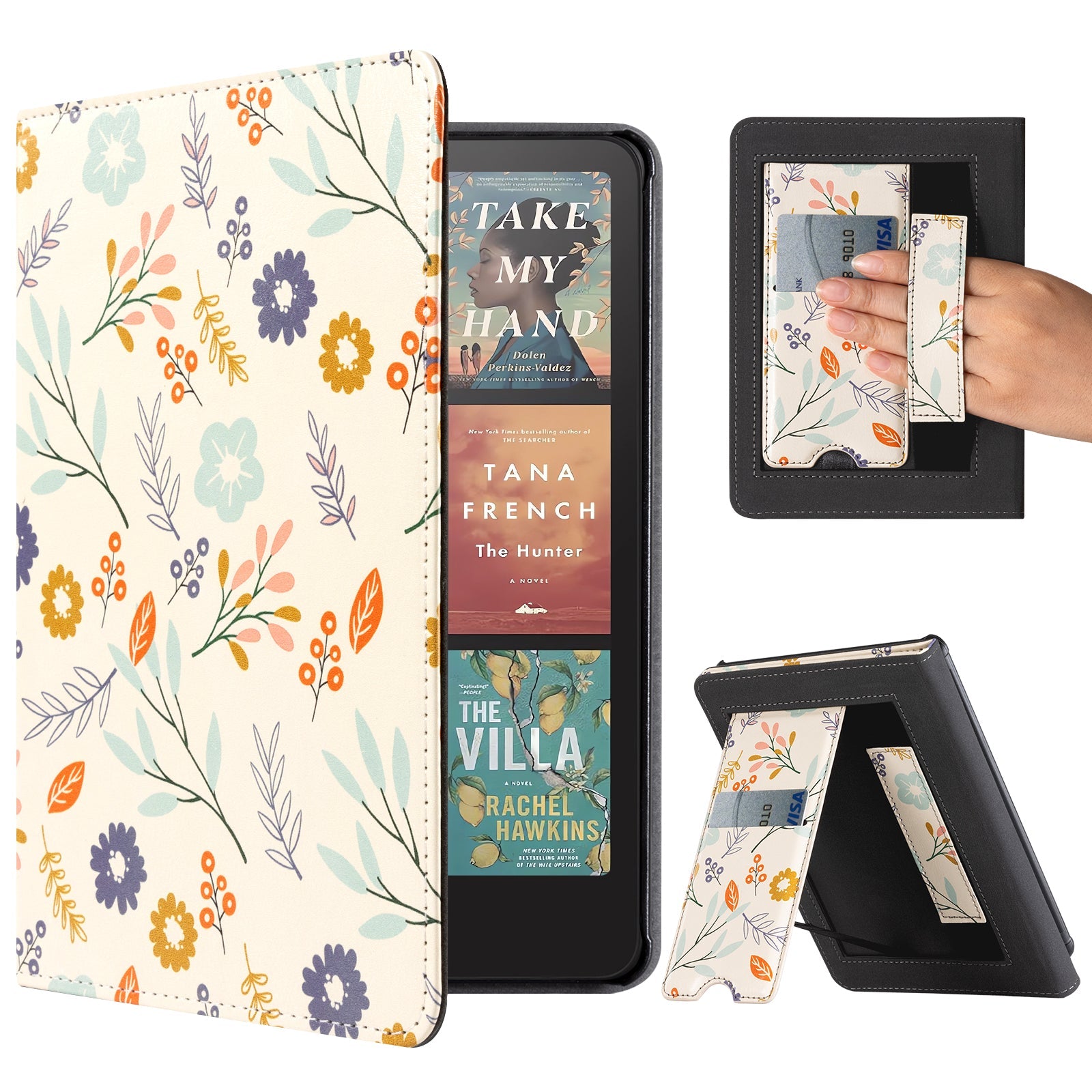 Eden Light Green Floral Kindle Paperwhite 7 inch Case With Stand