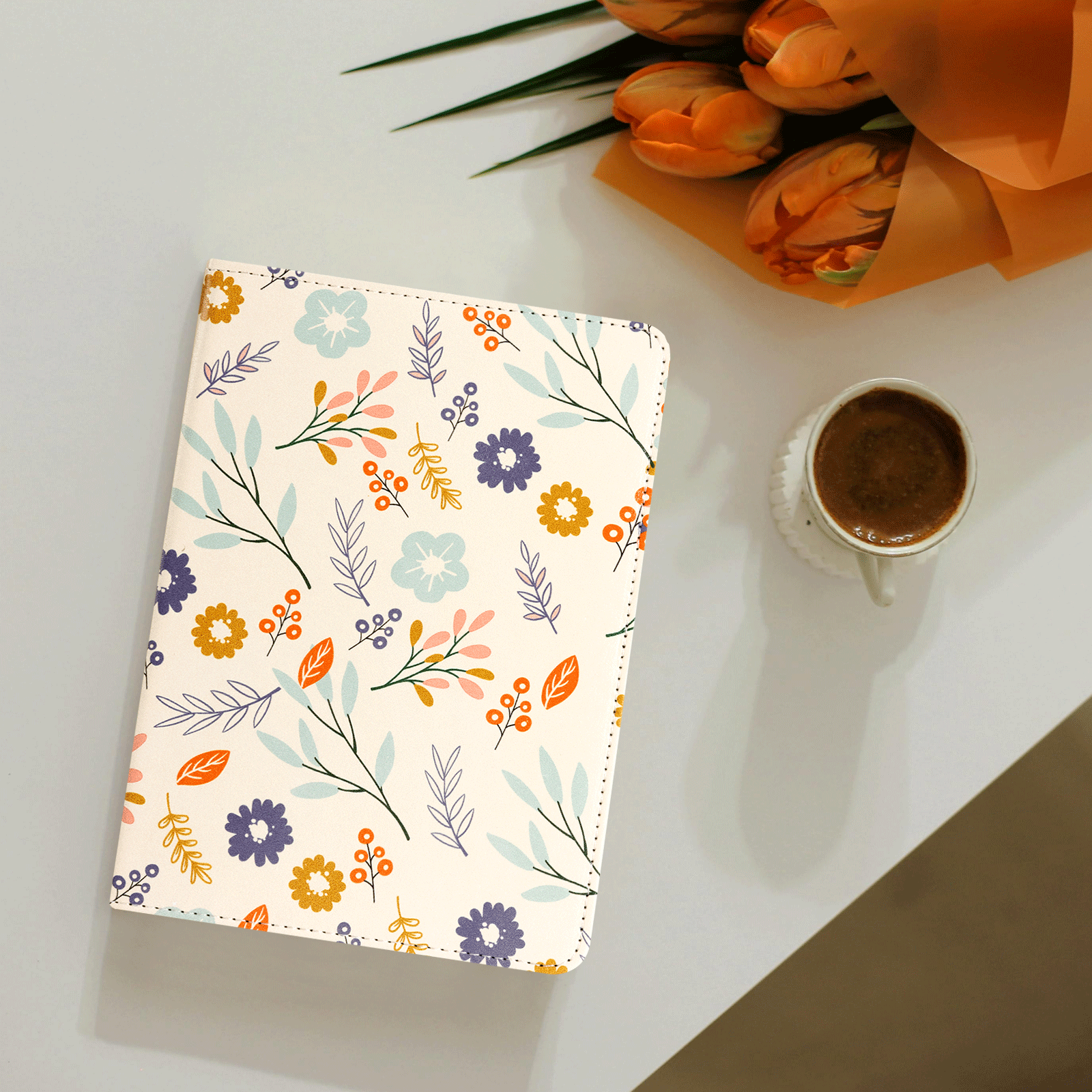 Kindle Paperwhite 12th Gen (2024 7 inch) stand-Prints Case#Color_Light Green Floral