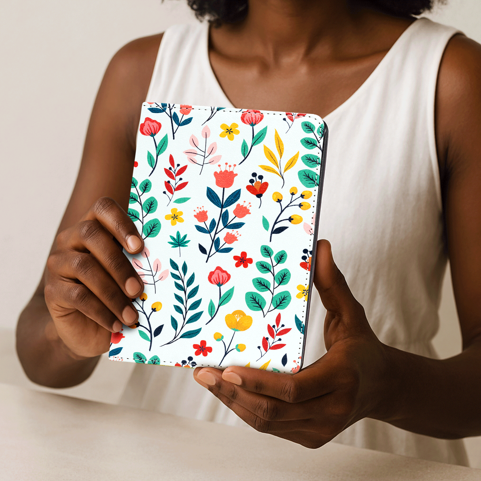 Eden Light Green Sea Of Flowers Kindle Paperwhite 7 inch Case With Stand