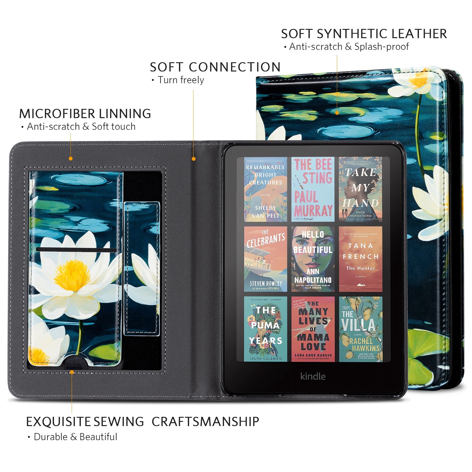 Eden Lotus Kindle Paperwhite 7 inch Case With Stand