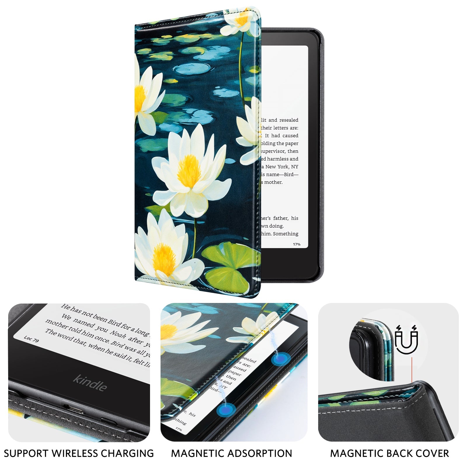 Kindle Paperwhite 12th Gen (2024 7 inch) stand-Prints Case#Color_Lotus