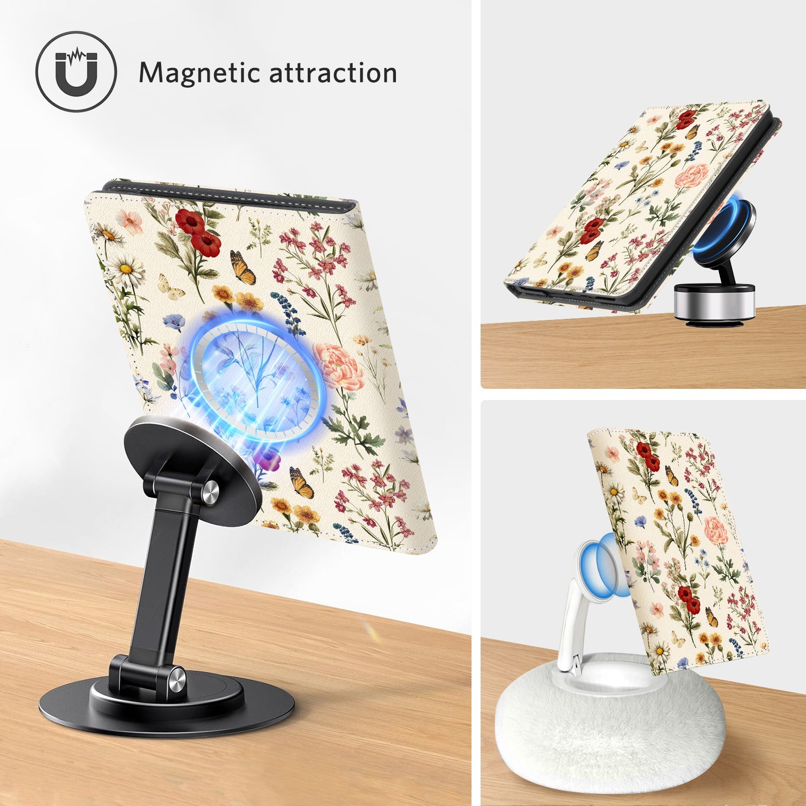 Eden Orange Floral Kindle Paperwhite 7 inch Case With Stand