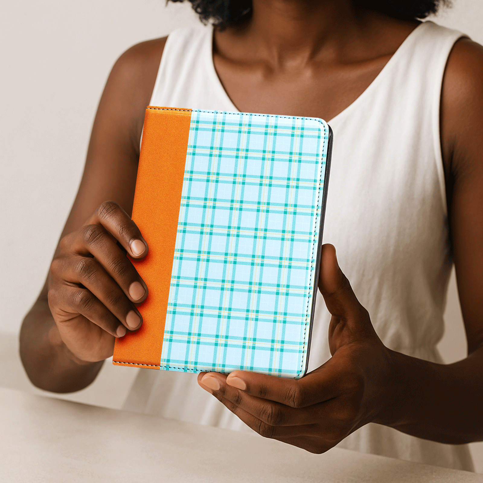 Kindle Paperwhite 12th Gen (2024 7 inch) stand-Prints Case#Color_Plaid Brown