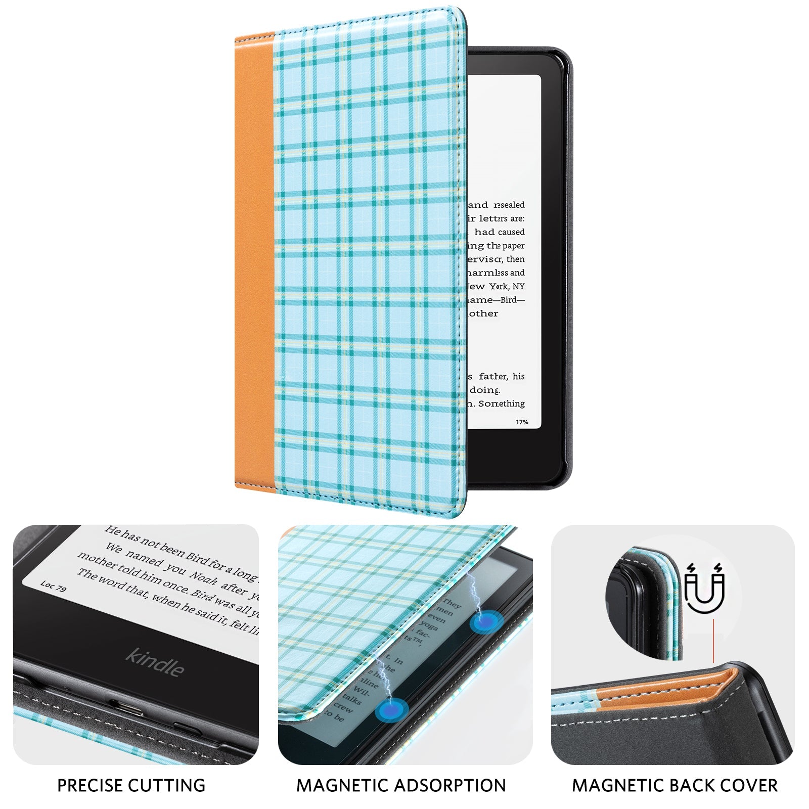 Kindle Paperwhite 12th Gen (2024 7 inch) stand-Prints Case#Color_Plaid Brown