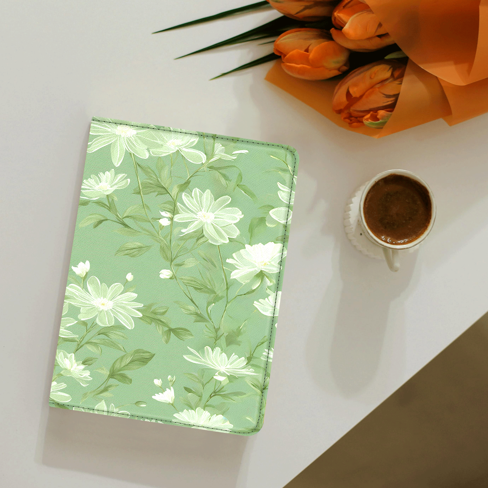 Kindle Paperwhite 12th Gen (2024 7 inch) stand-Prints Case#Color_Sage Flower