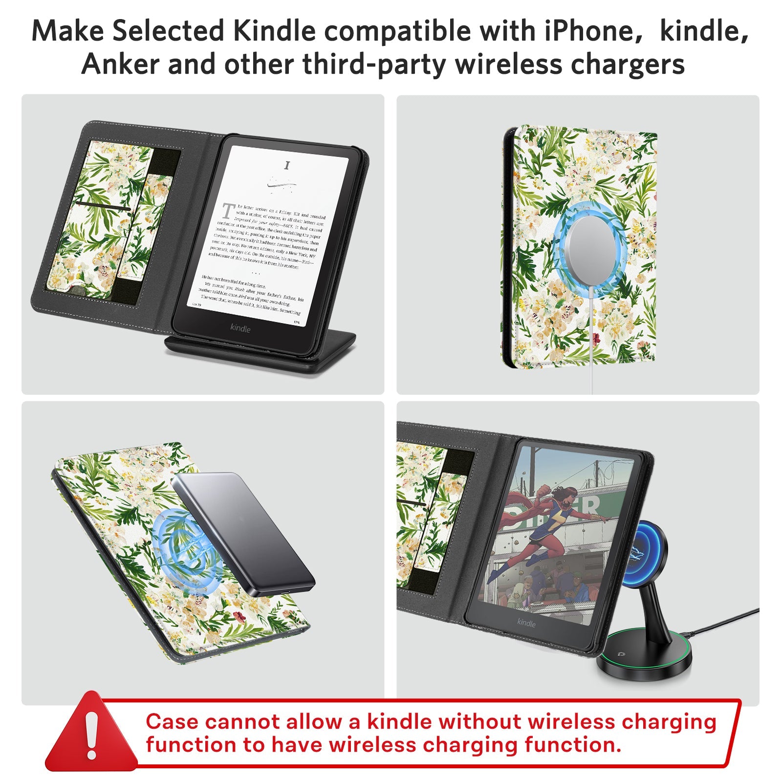 Eden Sea Of Flower Kindle Paperwhite 7 inch Case With Stand