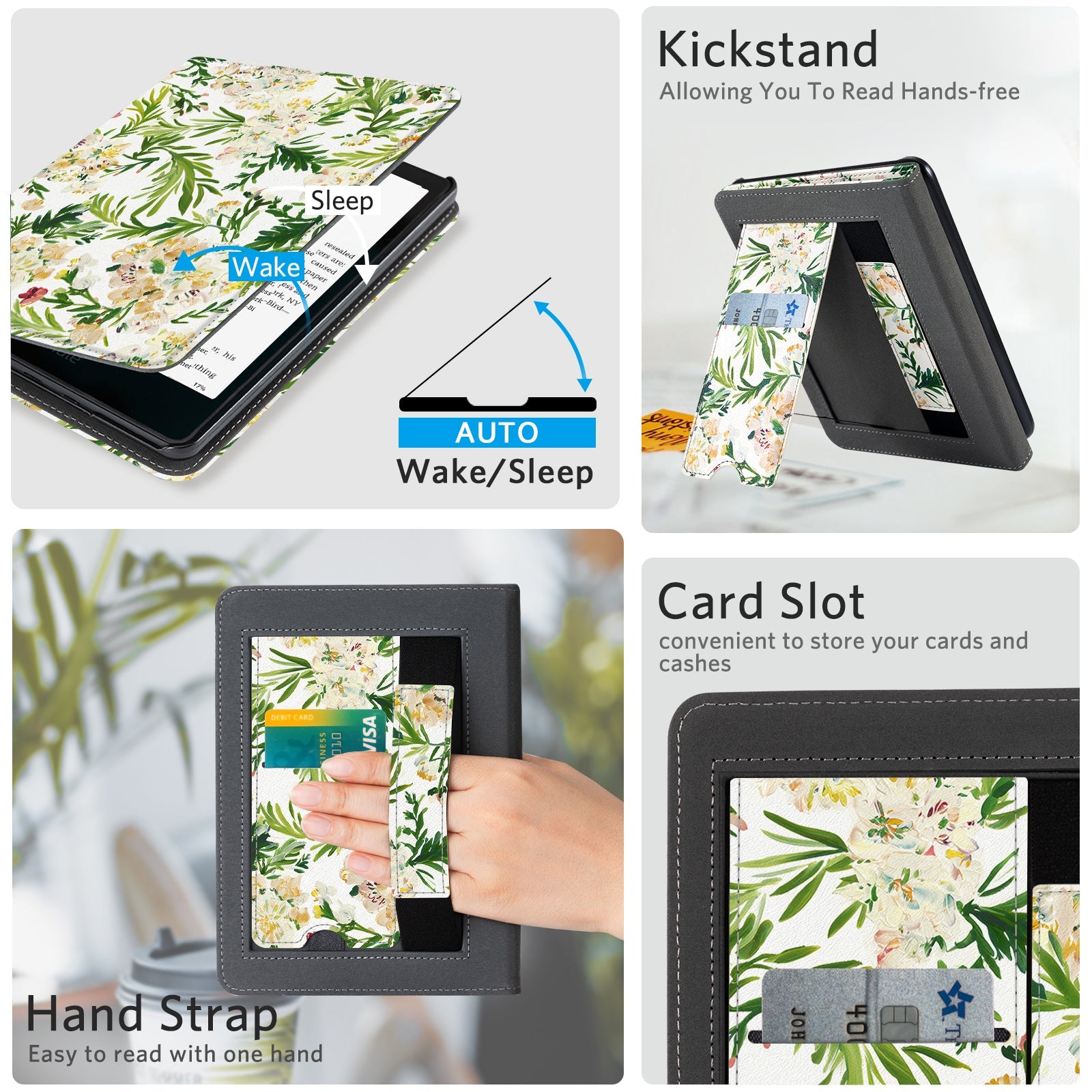Kindle Paperwhite 12th Gen (2024 7 inch) stand-Prints Case#Color_Sea Of Flowers