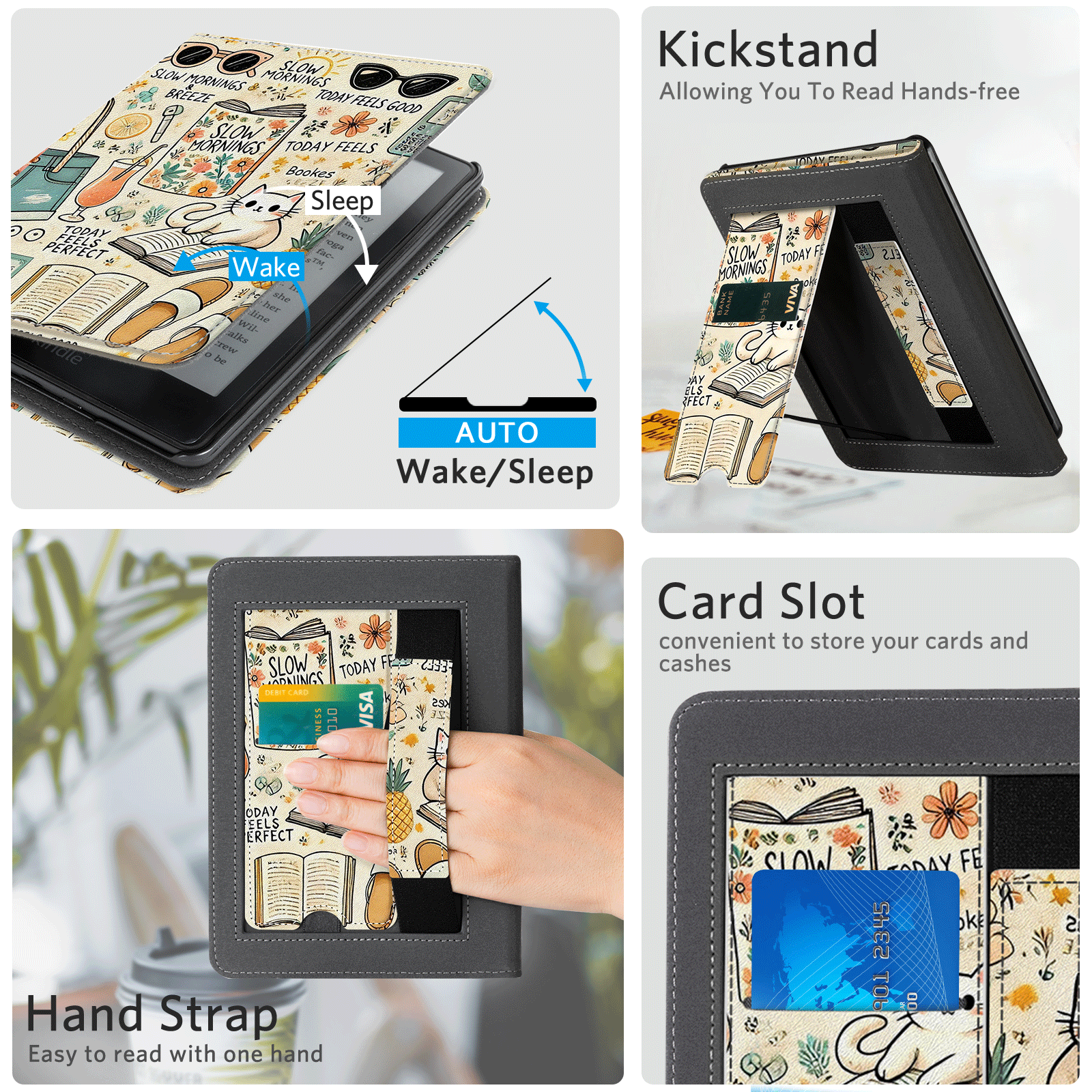 Kindle Paperwhite 12th Gen (2024 7 inch) stand-Prints Case#Color_Slow Morning