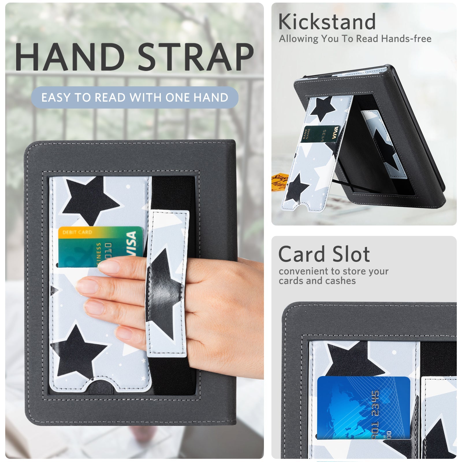 Kindle Paperwhite 12th Gen (2024 7 inch) stand-Prints Case#Color_Star