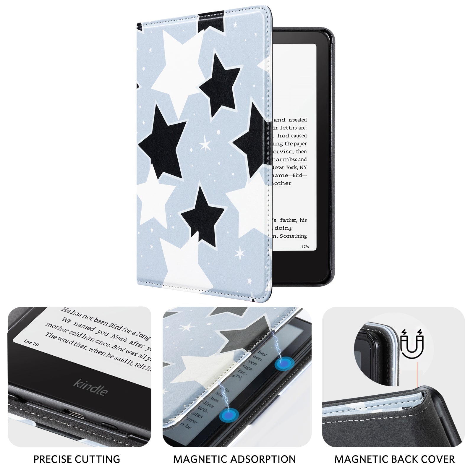 Kindle Paperwhite 12th Gen (2024 7 inch) stand-Prints Case#Color_Star