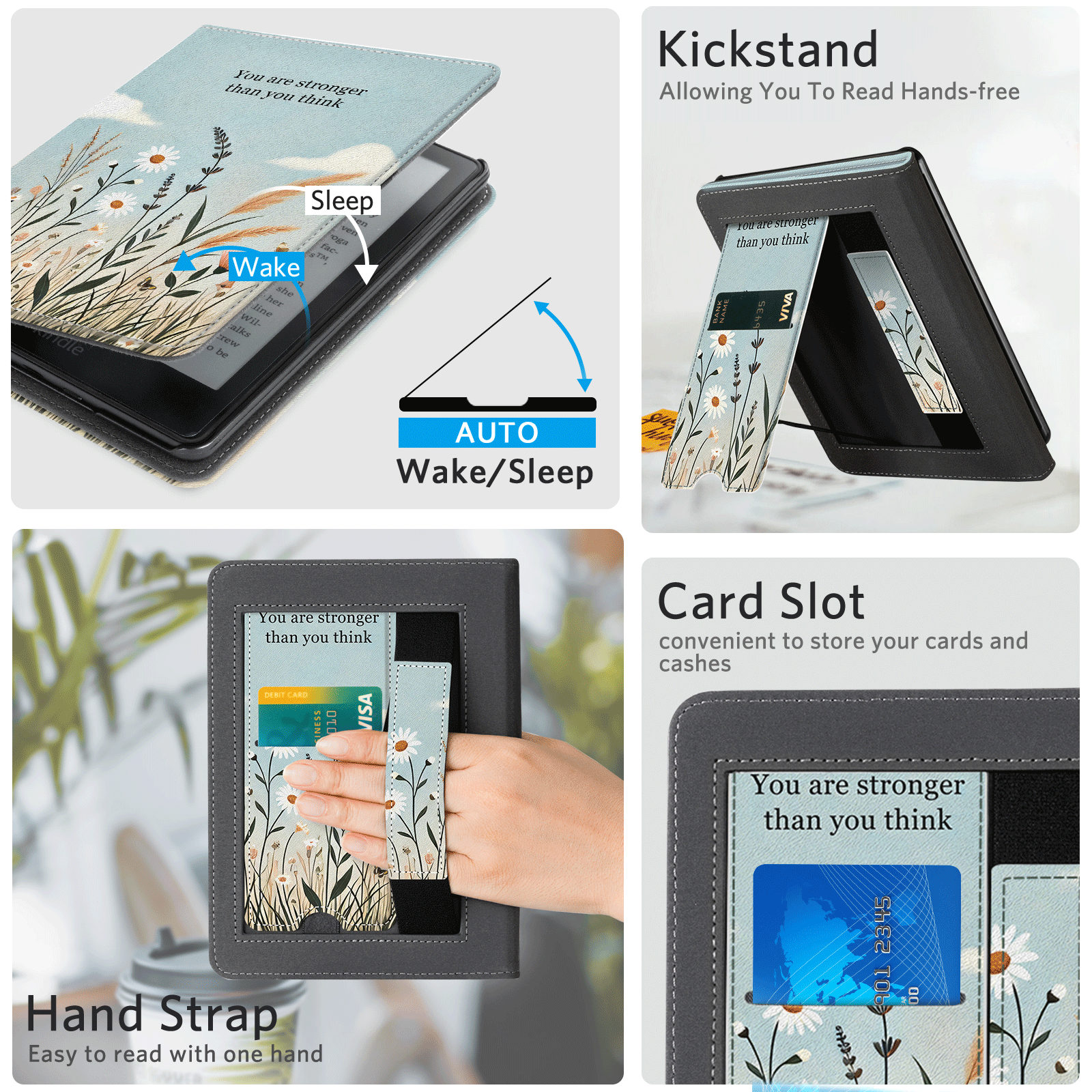 Kindle Paperwhite 12th Gen (2024 7 inch) stand-Prints Case#Color_Tranquil Bloom