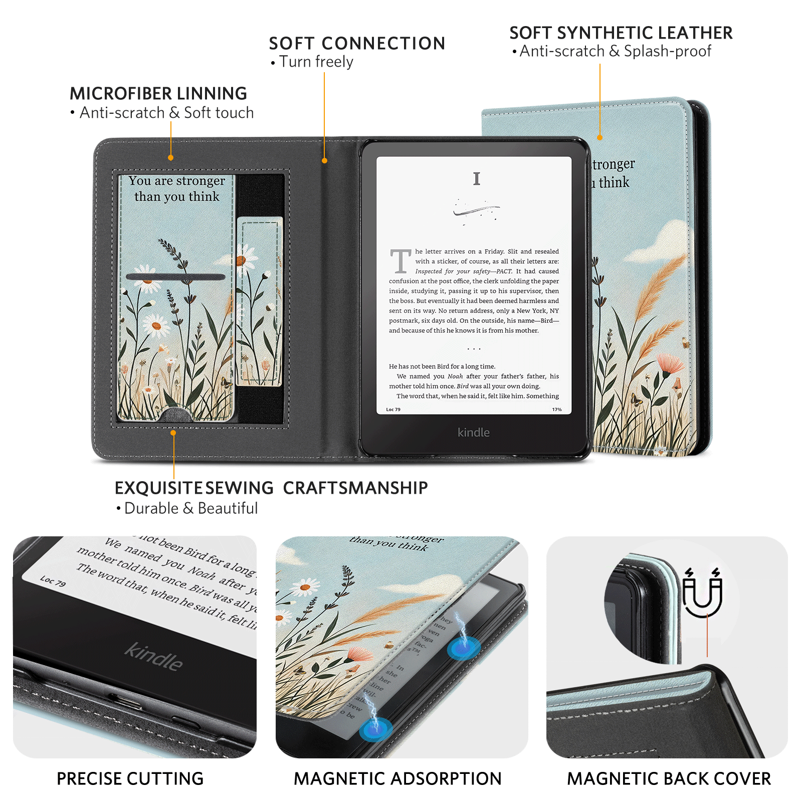 Kindle Paperwhite 12th Gen (2024 7 inch) stand-Prints Case#Color_Tranquil Bloom